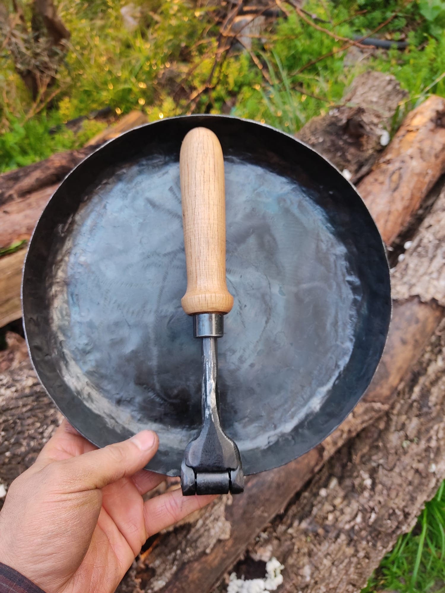 Bushcraft survival handmade primitive camp cowboy outdoor cheff pan camper gear bushcraft gear cowboy pan rustic pan primitive gift
