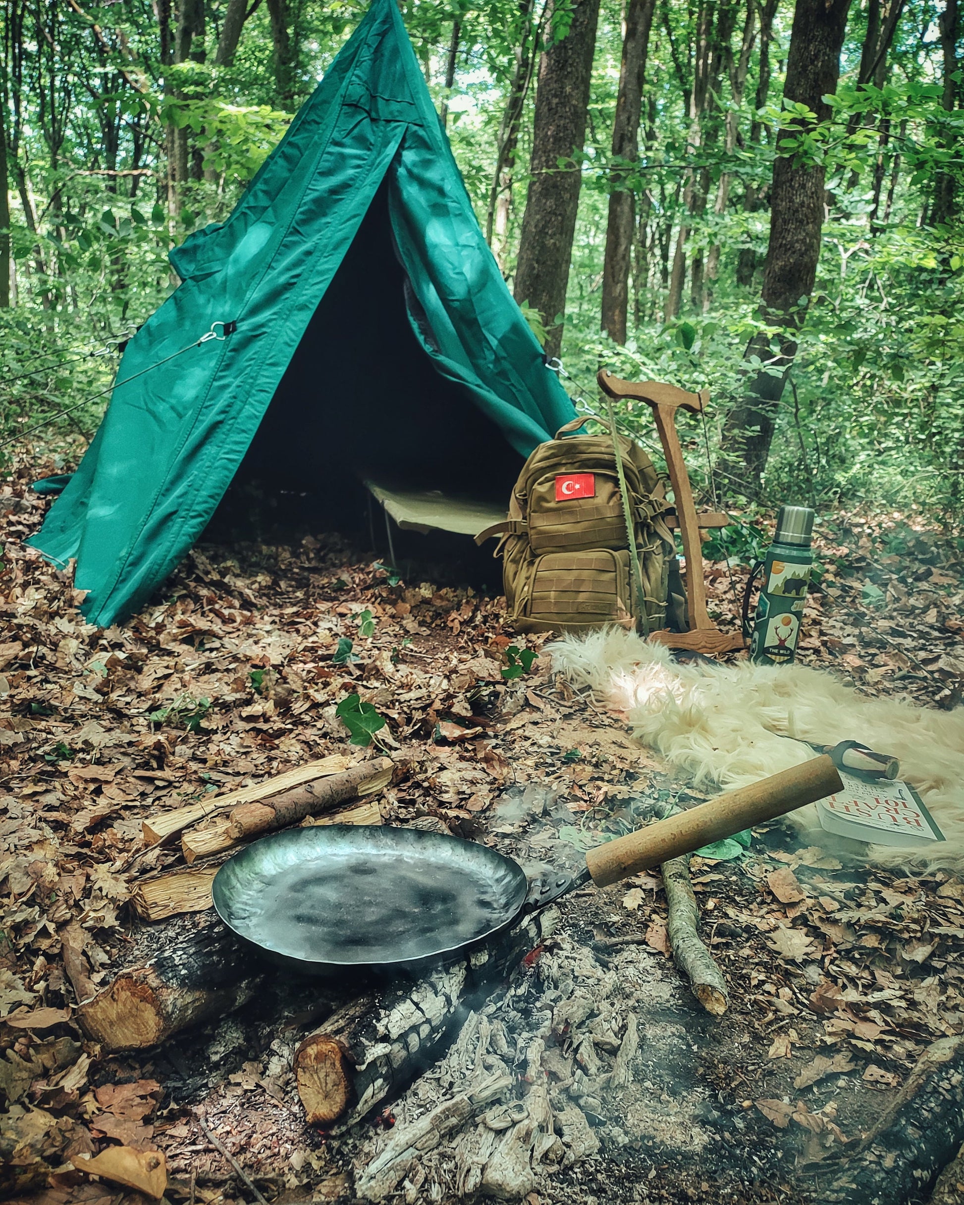 Bushcraft survival handmade primitive camp cowboy outdoor cheff pan camper gear bushcraft gear cowboy pan rustic pan primitive gift
