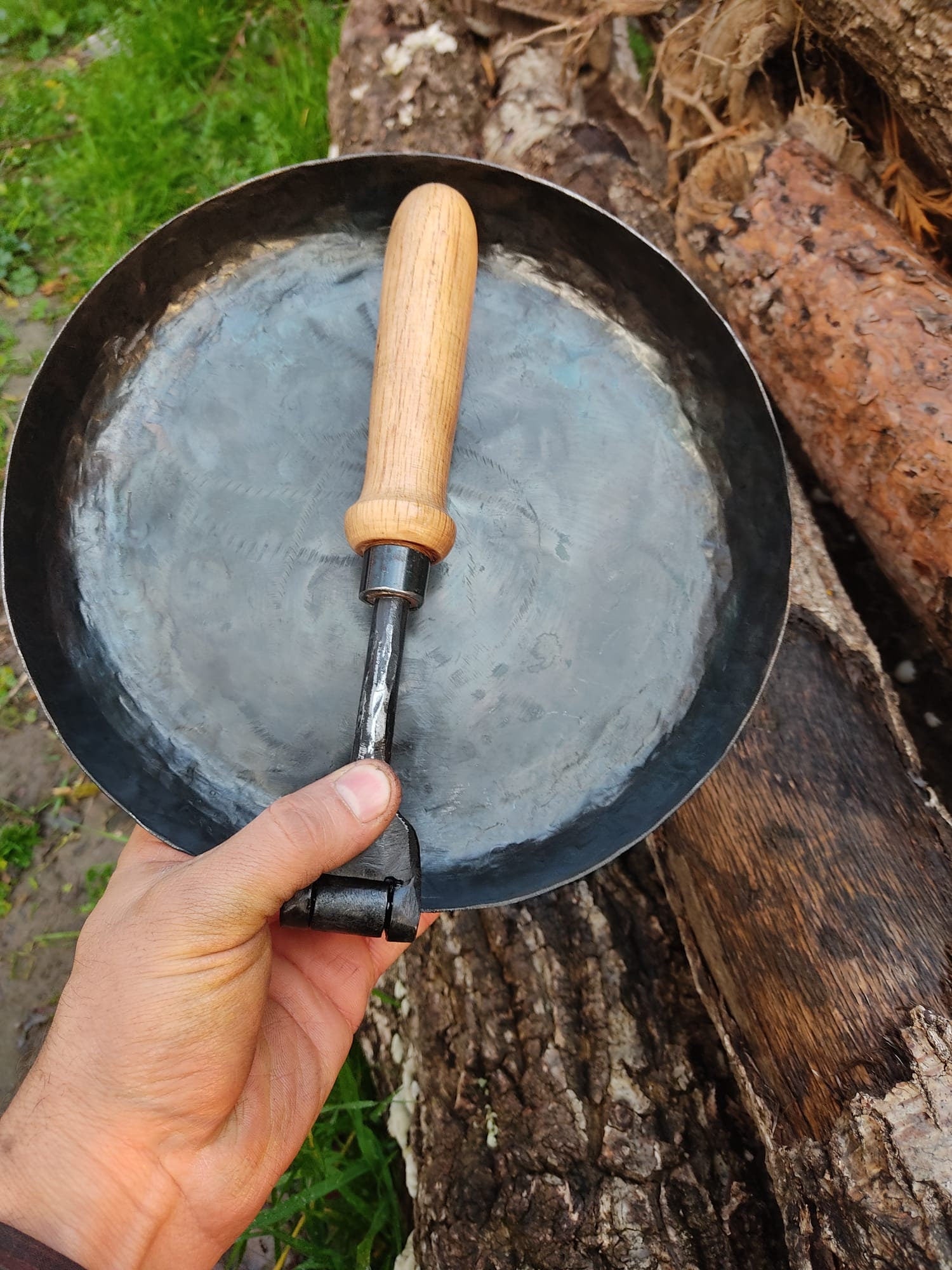 Bushcraft survival handmade primitive camp cowboy outdoor cheff pan camper gear bushcraft gear cowboy pan rustic pan primitive gift