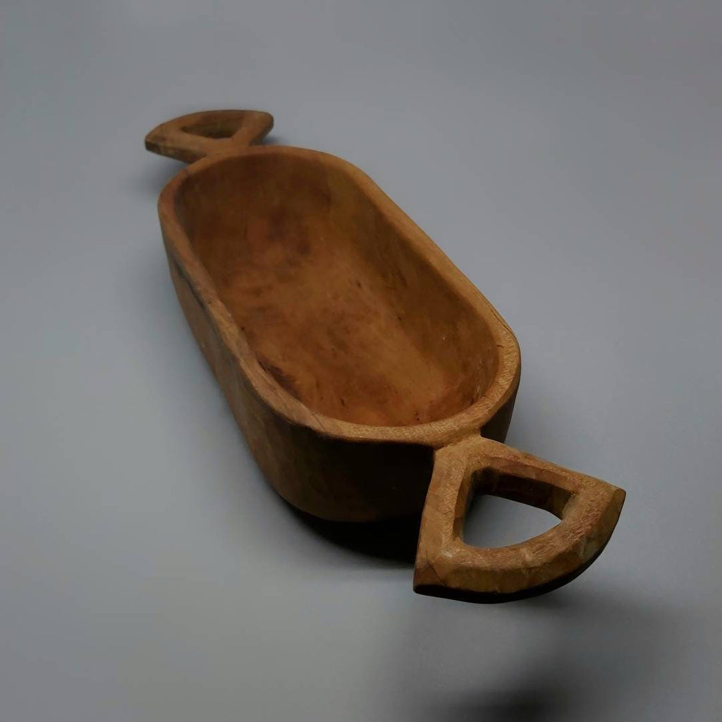 Handmade Minimalist Wooden Bowls with Dual Perforated Handles - Reflect Your Love for Nature