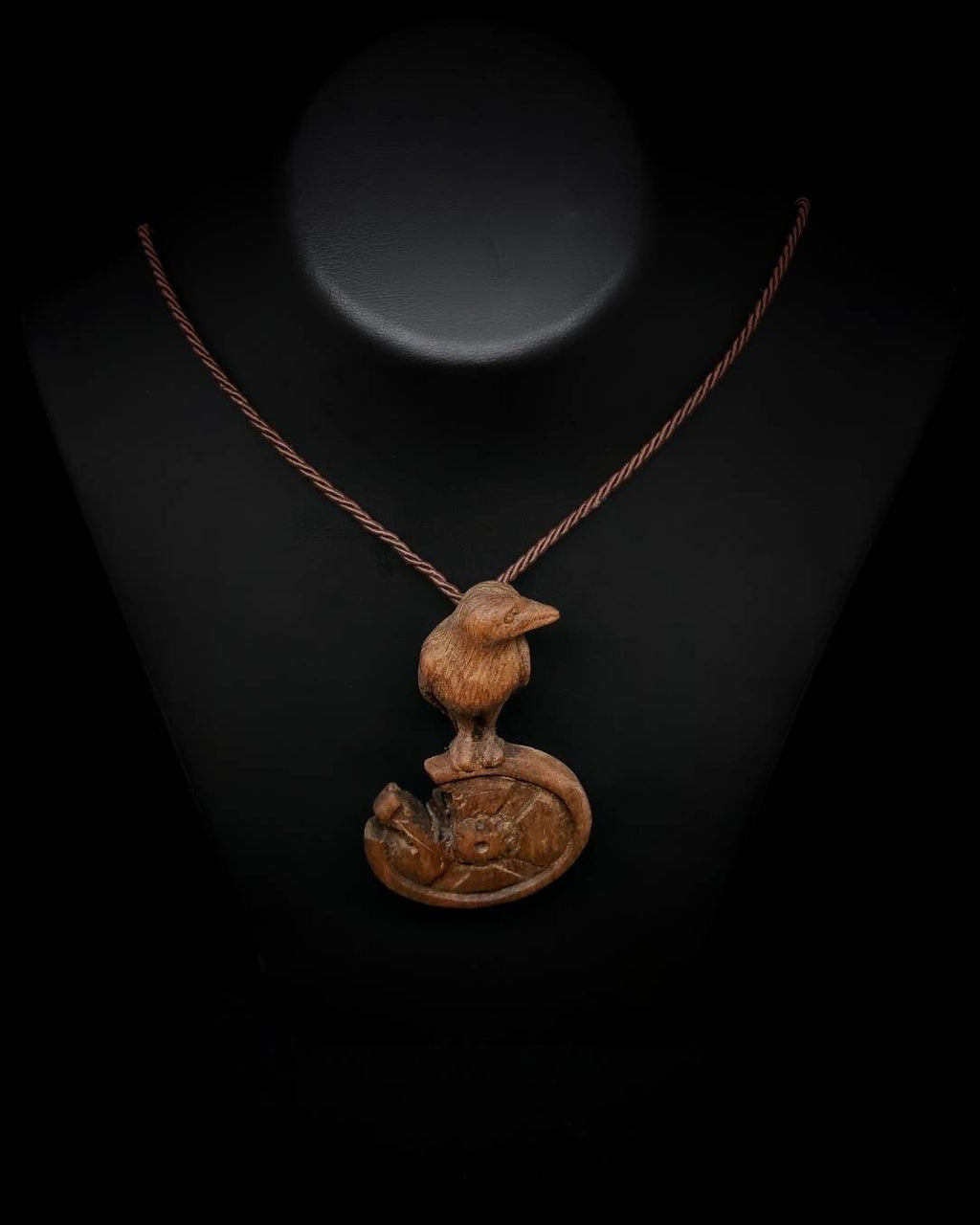Handmade Viking Crow Necklace - On a Broken Warrior Helmet