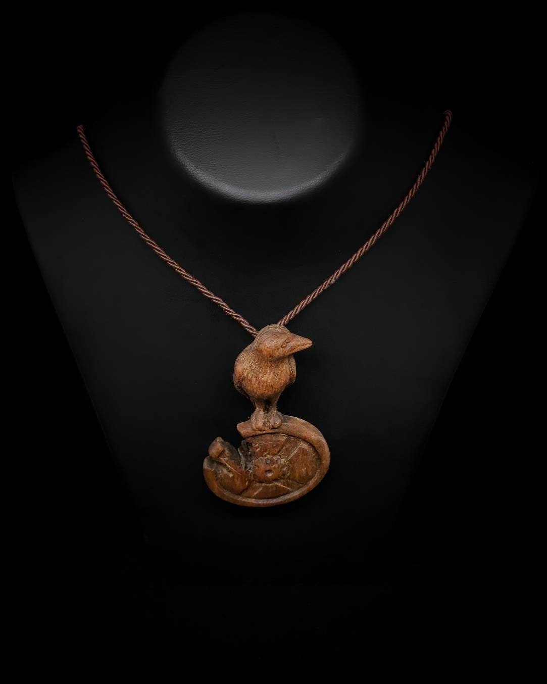 Handmade Viking Crow Necklace - On a Broken Warrior Helmet