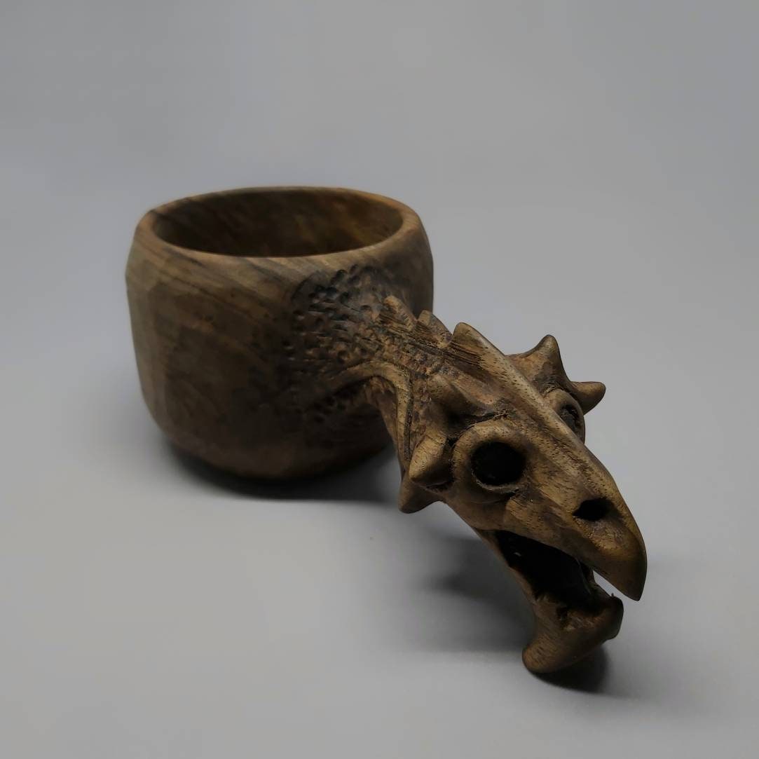 Legendary Dragon-Shaped Wooden Mugs kuksa handmade dragon figure tea and coffe mug cup kuksa guksi gift for mom son father boyfriend