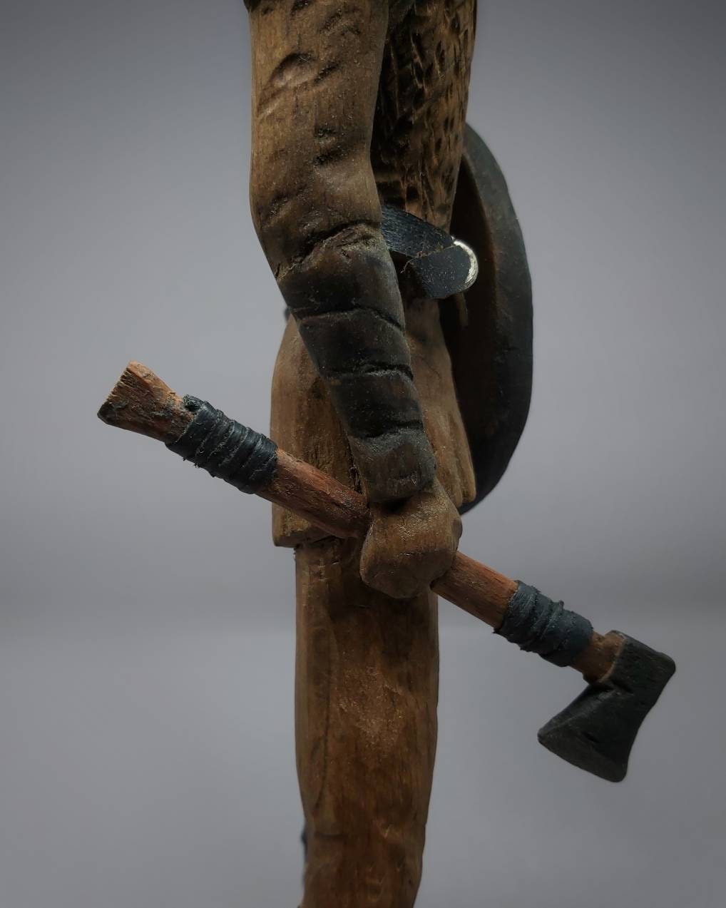 Shaping the Viking Spirit in Wood: Handcrafted Wooden Statue of Ragnar Viking Warrior Miniature Sculptures Ragnar
