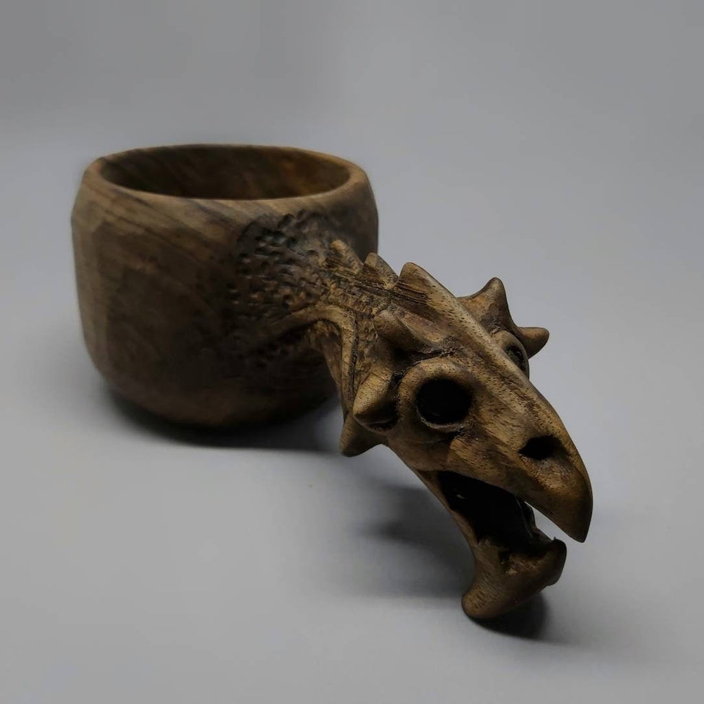 Legendary Dragon-Shaped Wooden Mugs kuksa  handmade dragon figure tea and coffe mug  cup  kuksa guksi gift for mom son father boyfriend