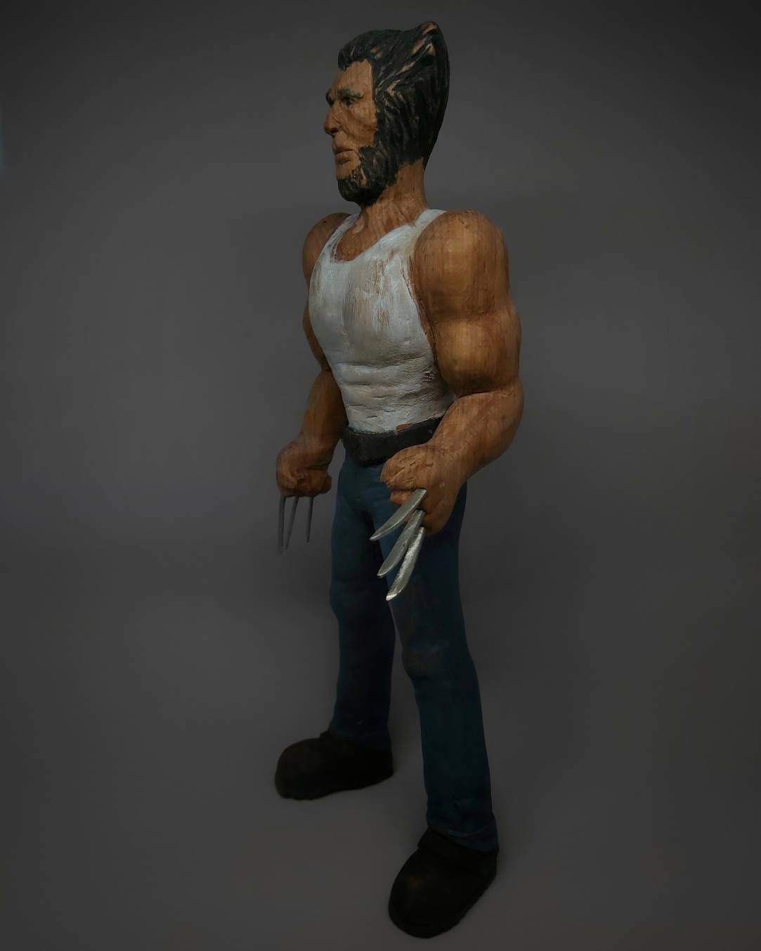 Wolverine Born from the Spirit of the Forest: Hand-Carved Woodwork Originality