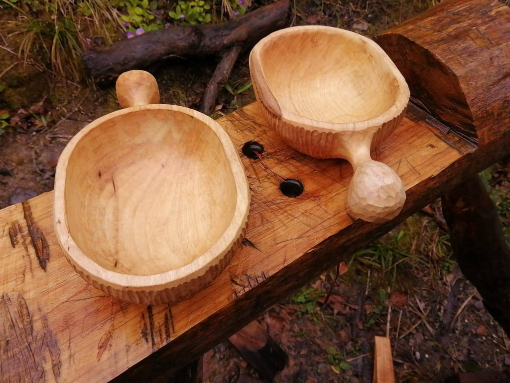bushcraft hand carved rustic rouge bowl gift for father gift for camper