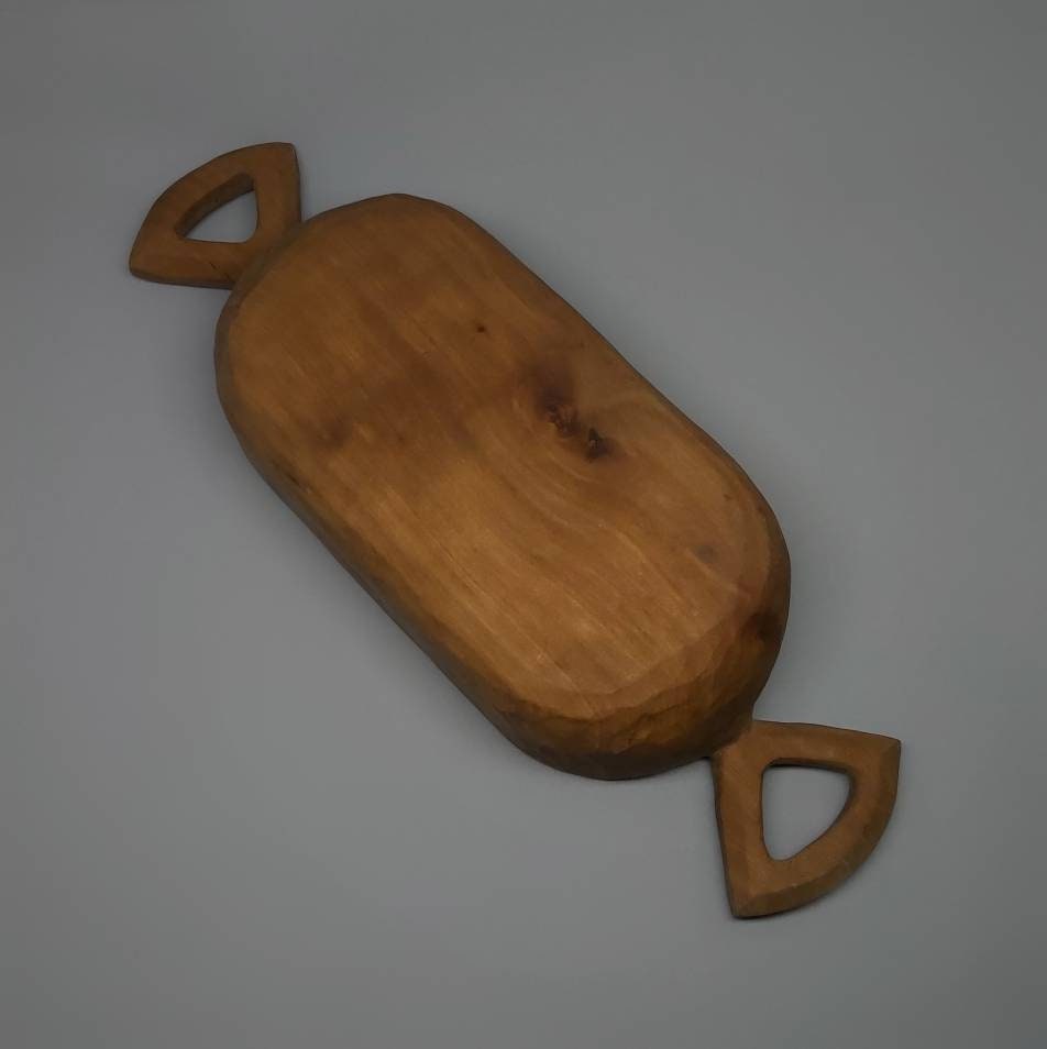 Handmade Minimalist Wooden Bowls with Dual Perforated Handles - Reflect Your Love for Nature