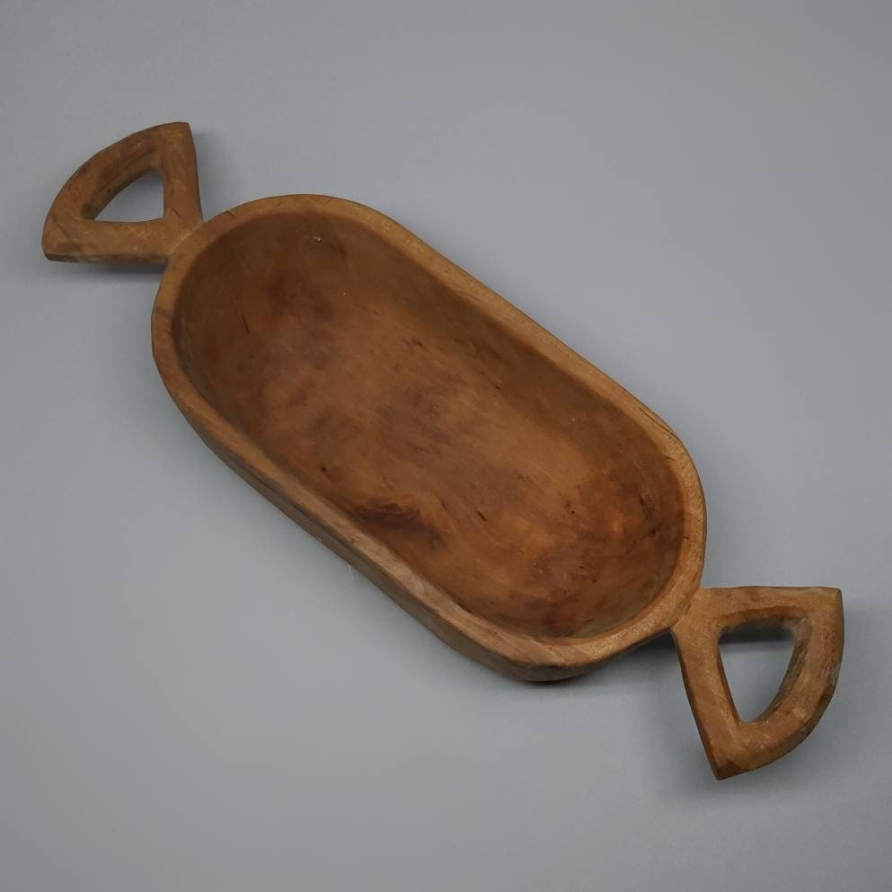 Handmade Minimalist Wooden Bowls with Dual Perforated Handles - Reflect Your Love for Nature