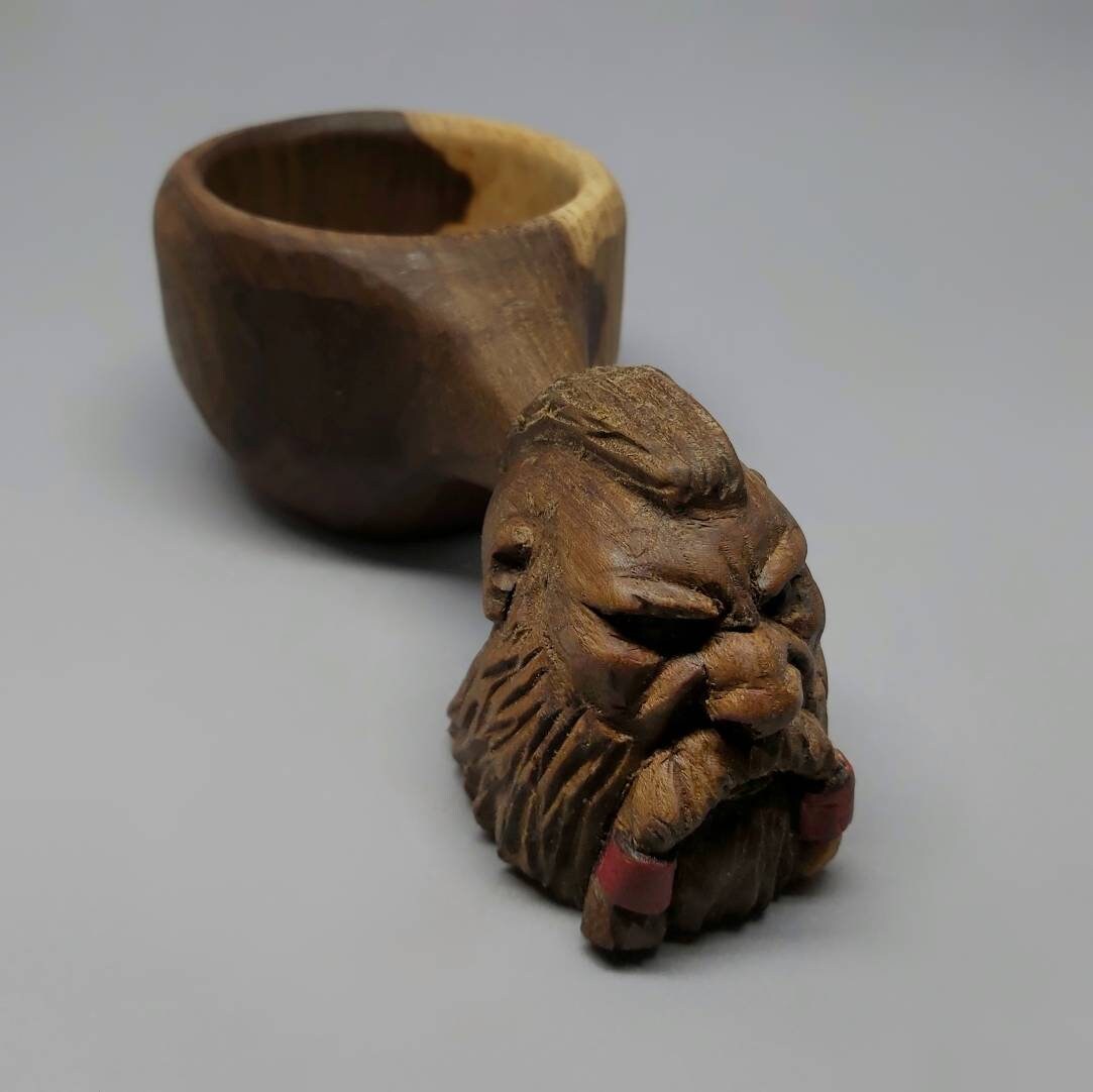 Viking Ragnar Head-Shaped Handmade Wooden Kuksa viking mug , birch tumbler, natural , Scandi nordic cup, portable gift