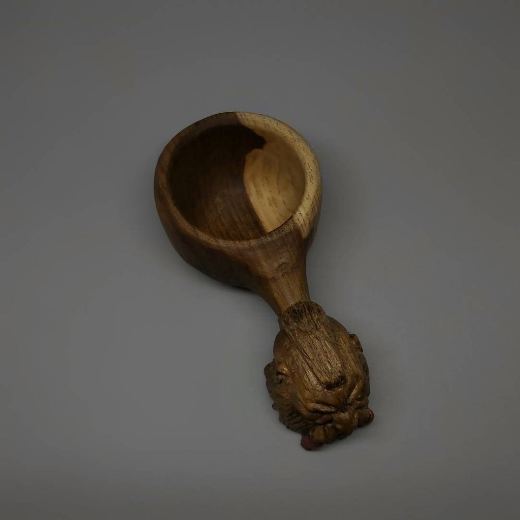 Viking Ragnar Head-Shaped Handmade Wooden Kuksa viking mug , birch tumbler, natural , Scandi nordic cup, portable gift
