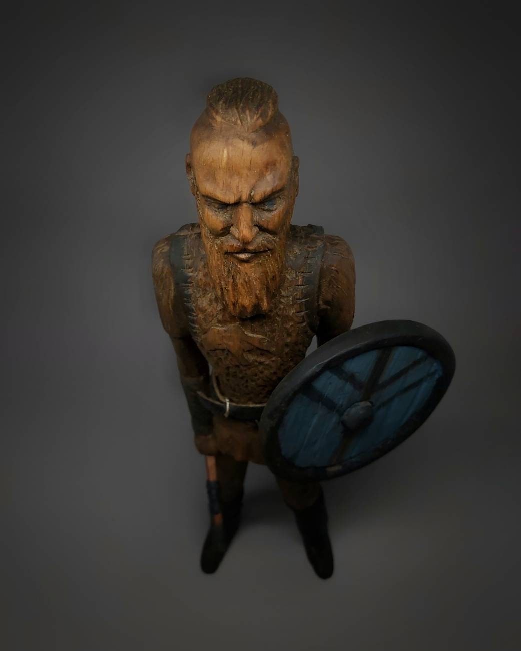 Shaping the Viking Spirit in Wood: Handcrafted Wooden Statue of Ragnar Viking Warrior Miniature Sculptures Ragnar