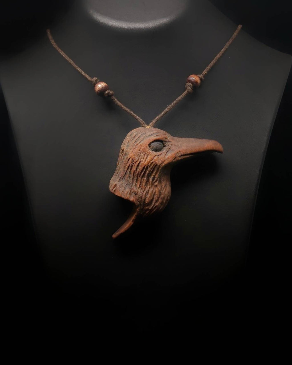 Handmade Crow-shaped Carved Pendants with Symbolic Meaning - Unique and Mystical Jewelry