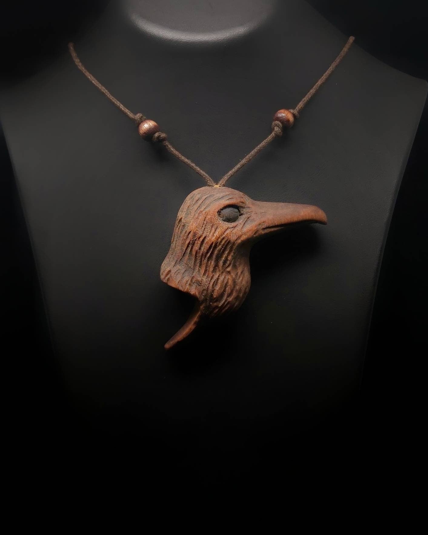 Handmade Crow-shaped Carved Pendants with Symbolic Meaning - Unique and Mystical Jewelry
