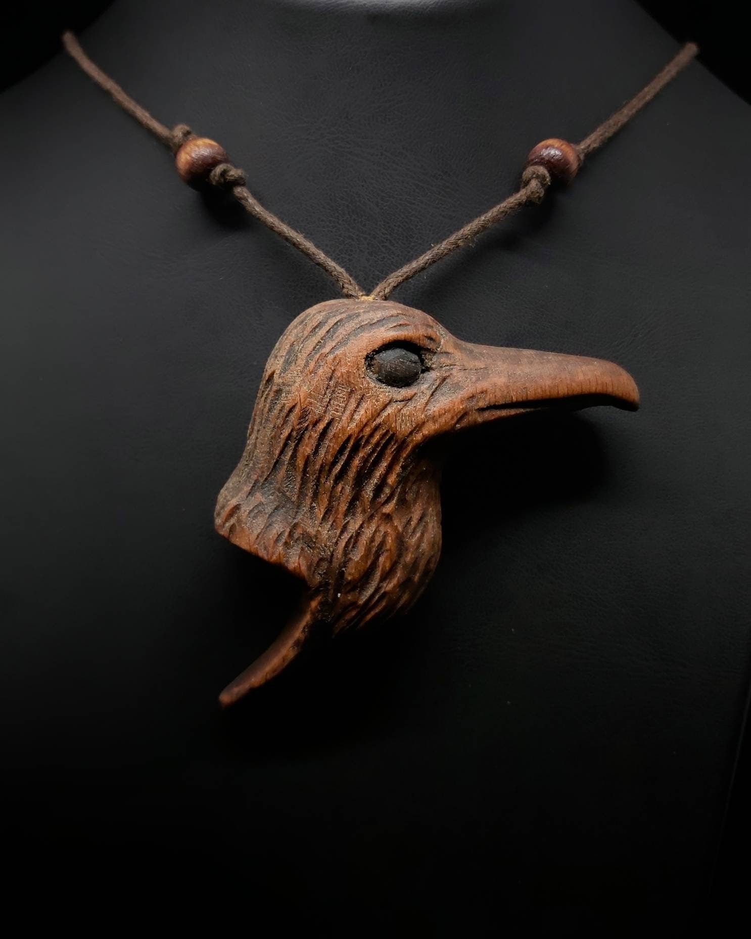 Handmade Crow-shaped Carved Pendants with Symbolic Meaning - Unique and Mystical Jewelry