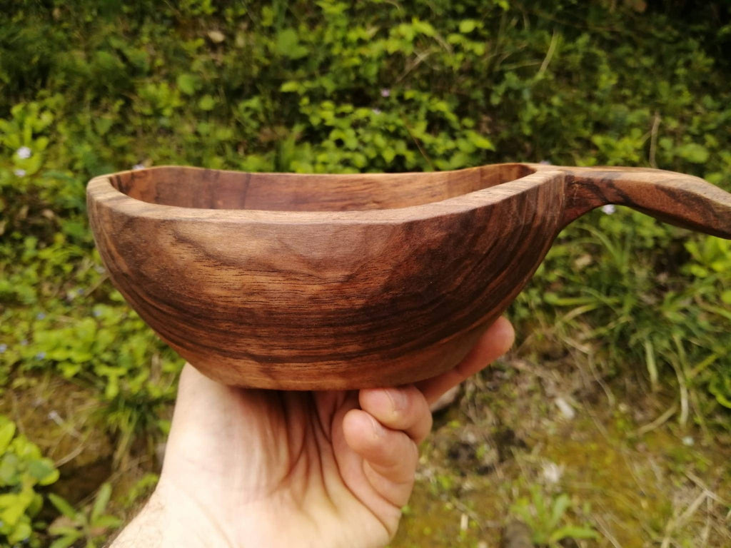 Handcraft carving cherry wood mug kuksa gift for her gift for mom wooden guksi handmade