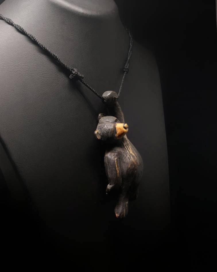 Handmade Bear Figure Wooden Necklaces - Personalized