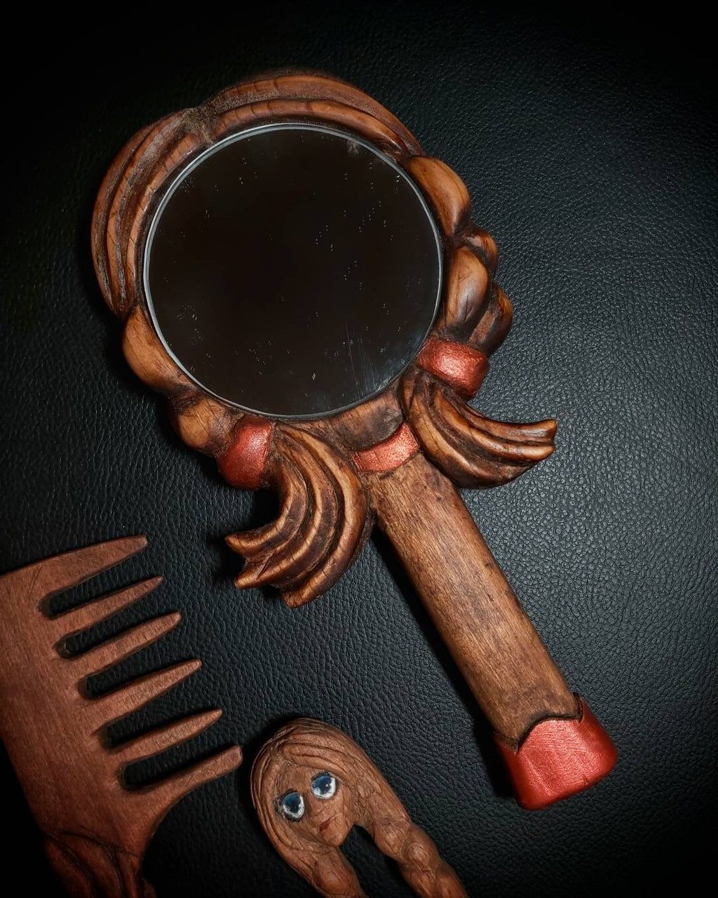 Natural Wood Hair Care and Eyeglass Organizer Set - Handmade and Custom Design