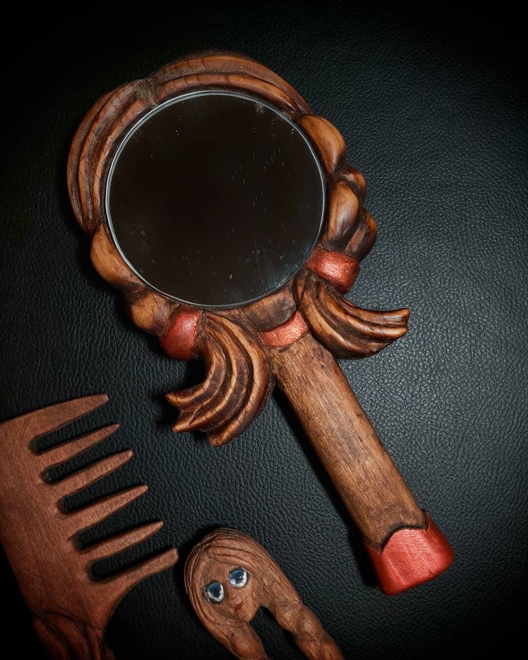 Natural Wood Hair Care and Eyeglass Organizer Set - Handmade and Custom Design