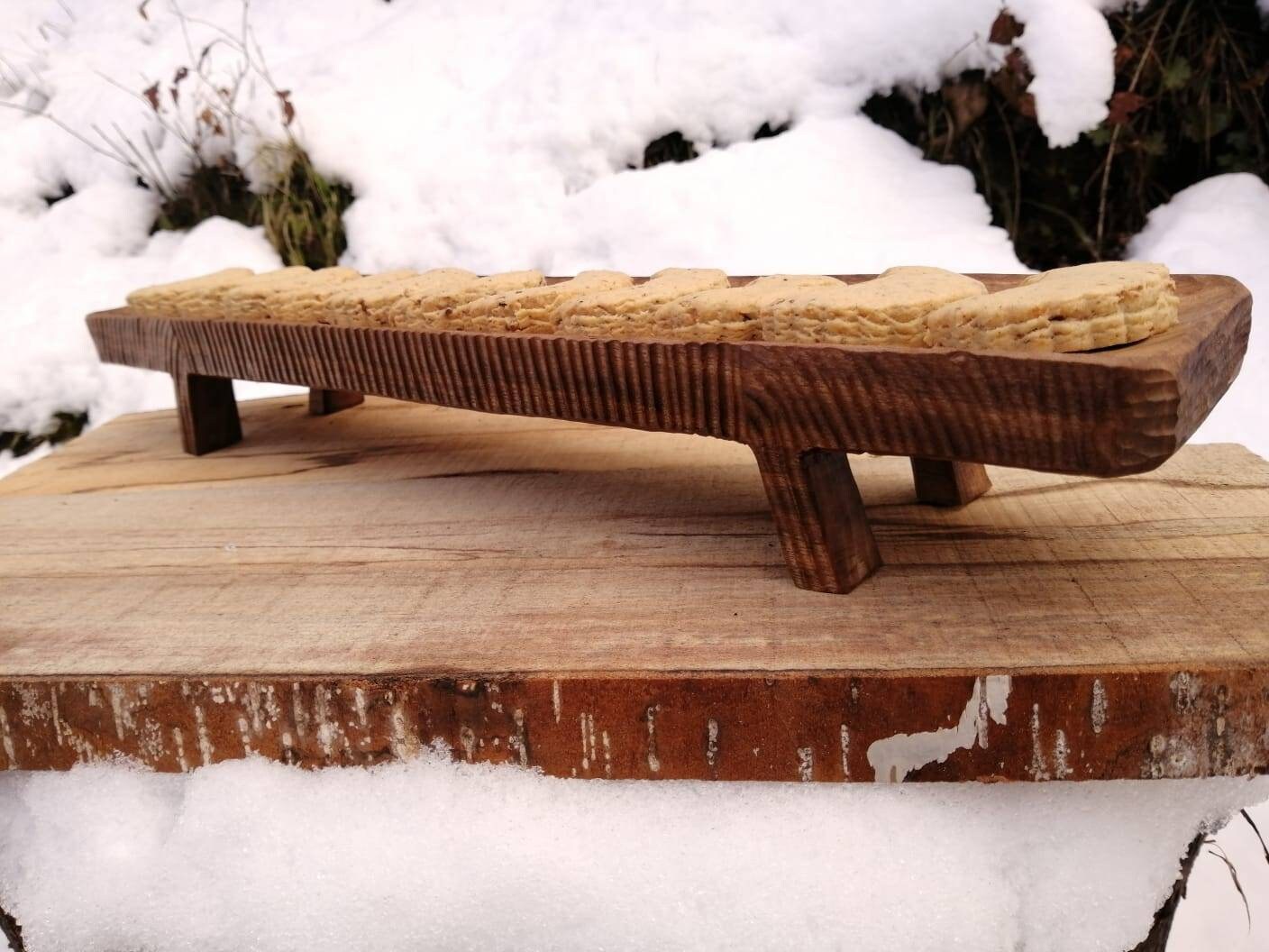 Handcraft presentation board rustic wooden carving stand gift for her gift for mom wooden table handmade