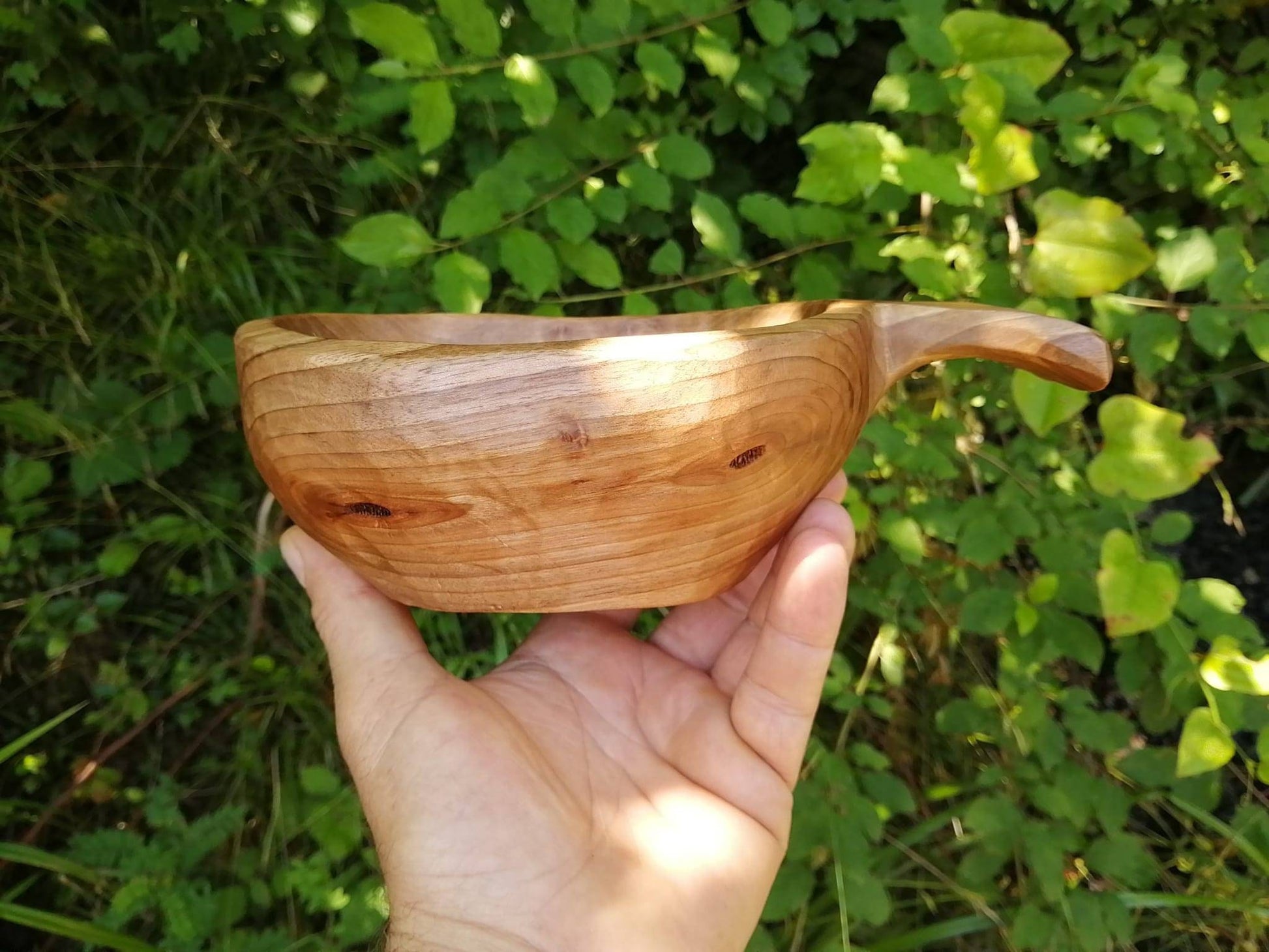 Handcraft carving cherry wood mug kuksa gift for her gift for mom wooden guksi handmade