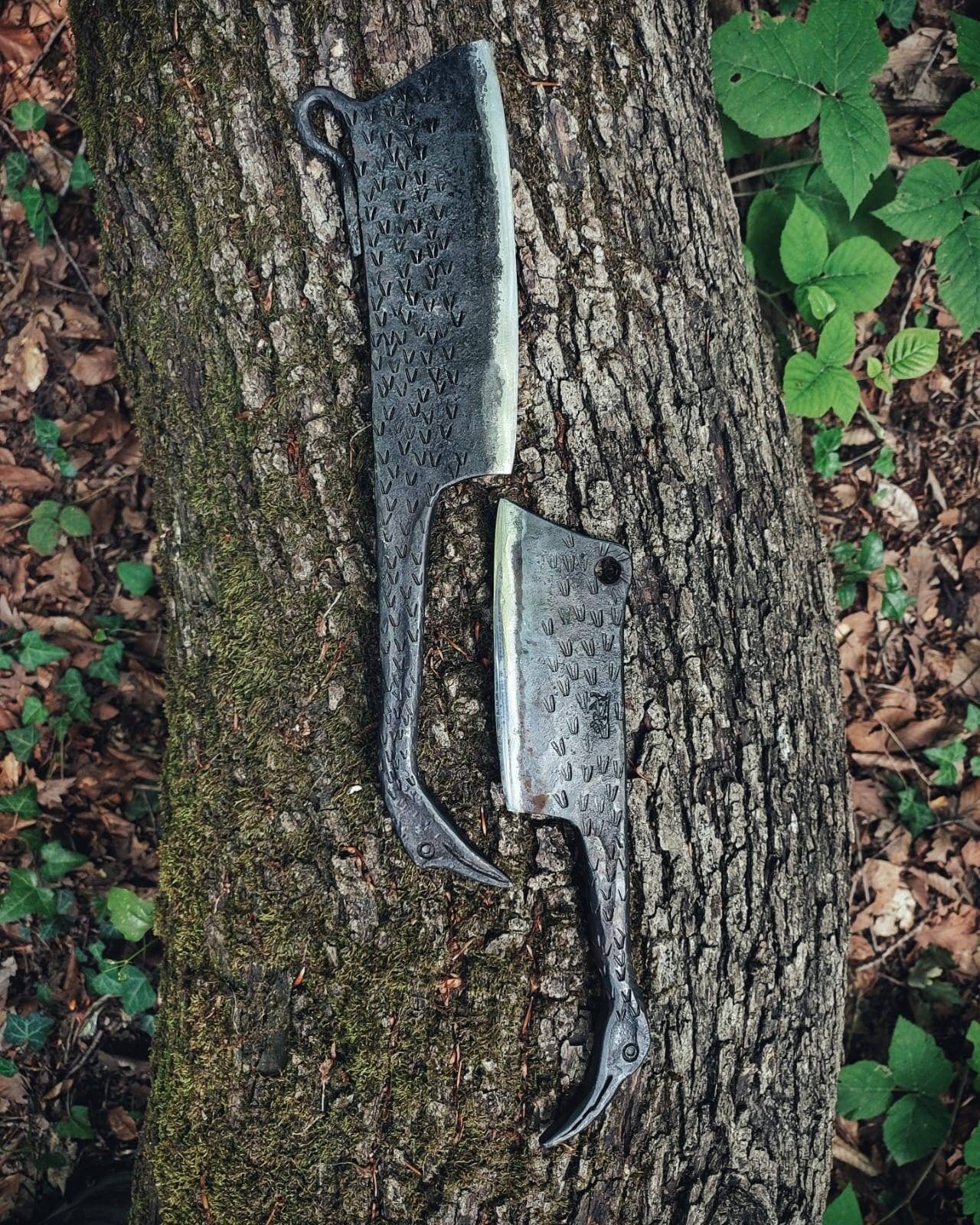 Two outdoor butcher knives blacksmith