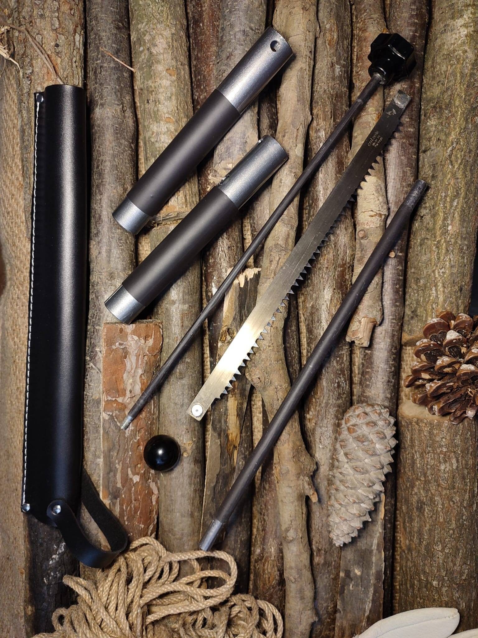 Bushcraft handmade bowsaw bucksaw ash folding
