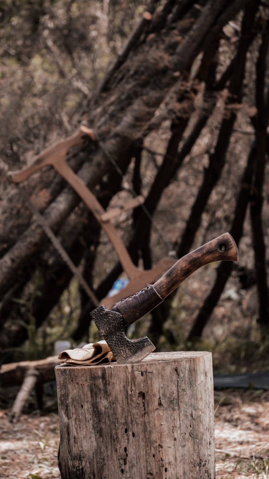 Handmade blacksmith bushcraft survival useful bruk hatchet camper ax