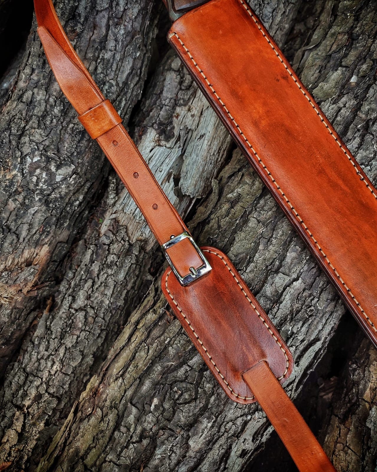 Handmade Forest Knife with Back Sling and Leather Sheath