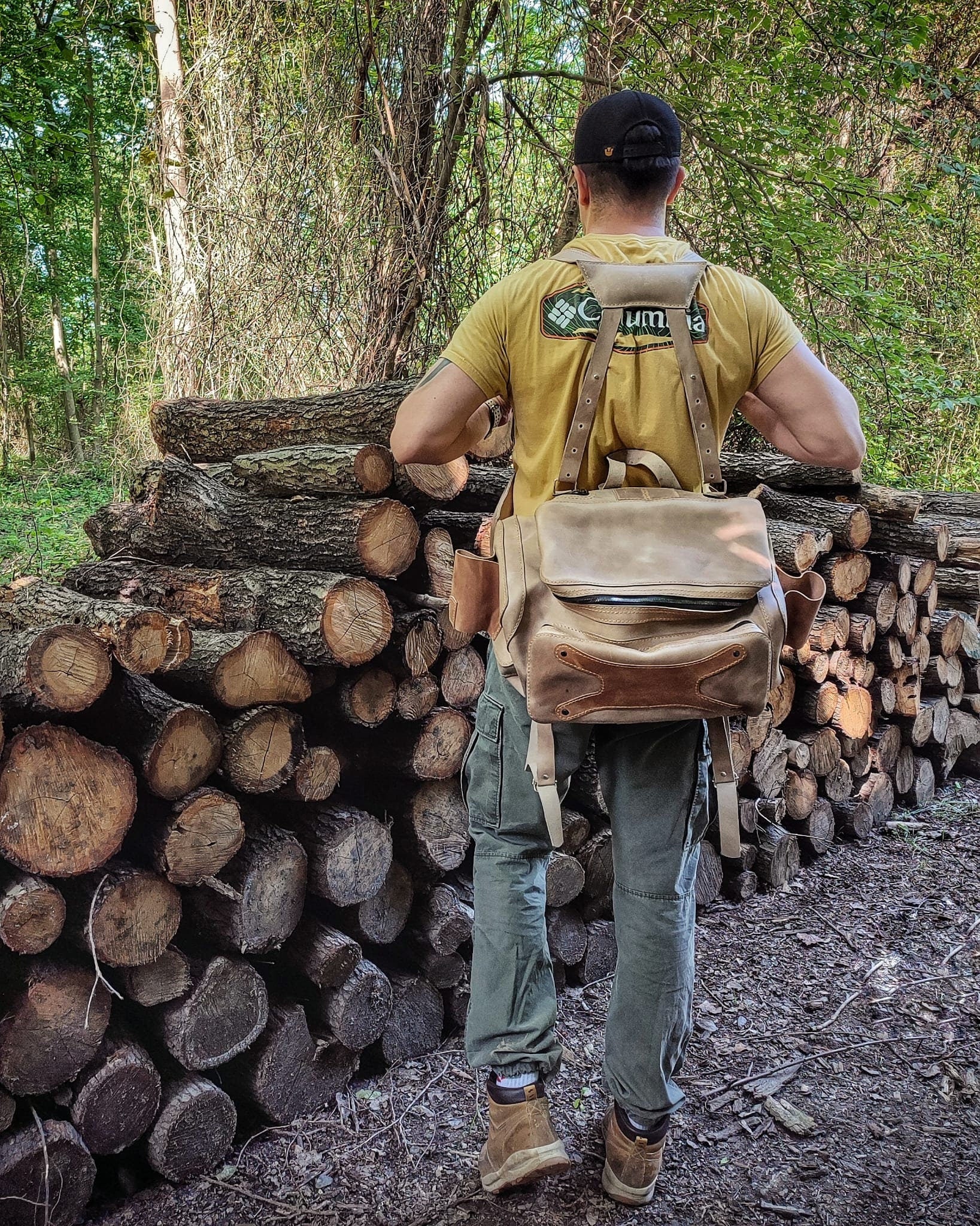 Bushcraft Handmade leather craft backbags gift for him boy christmas gift