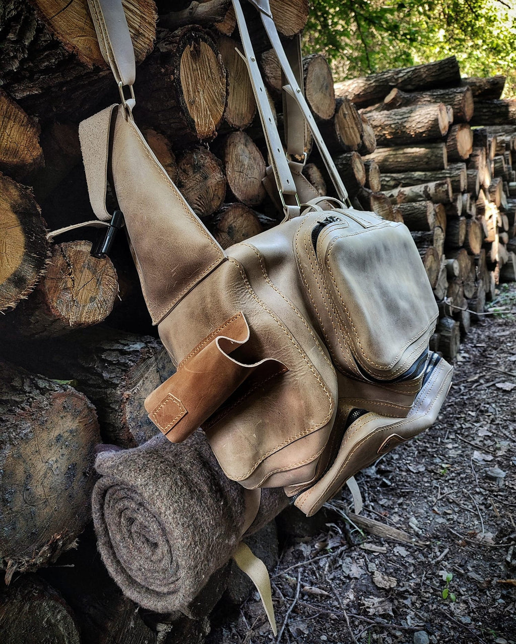 Bushcraft Handmade leather craft backbags gift for him boy christmas gift
