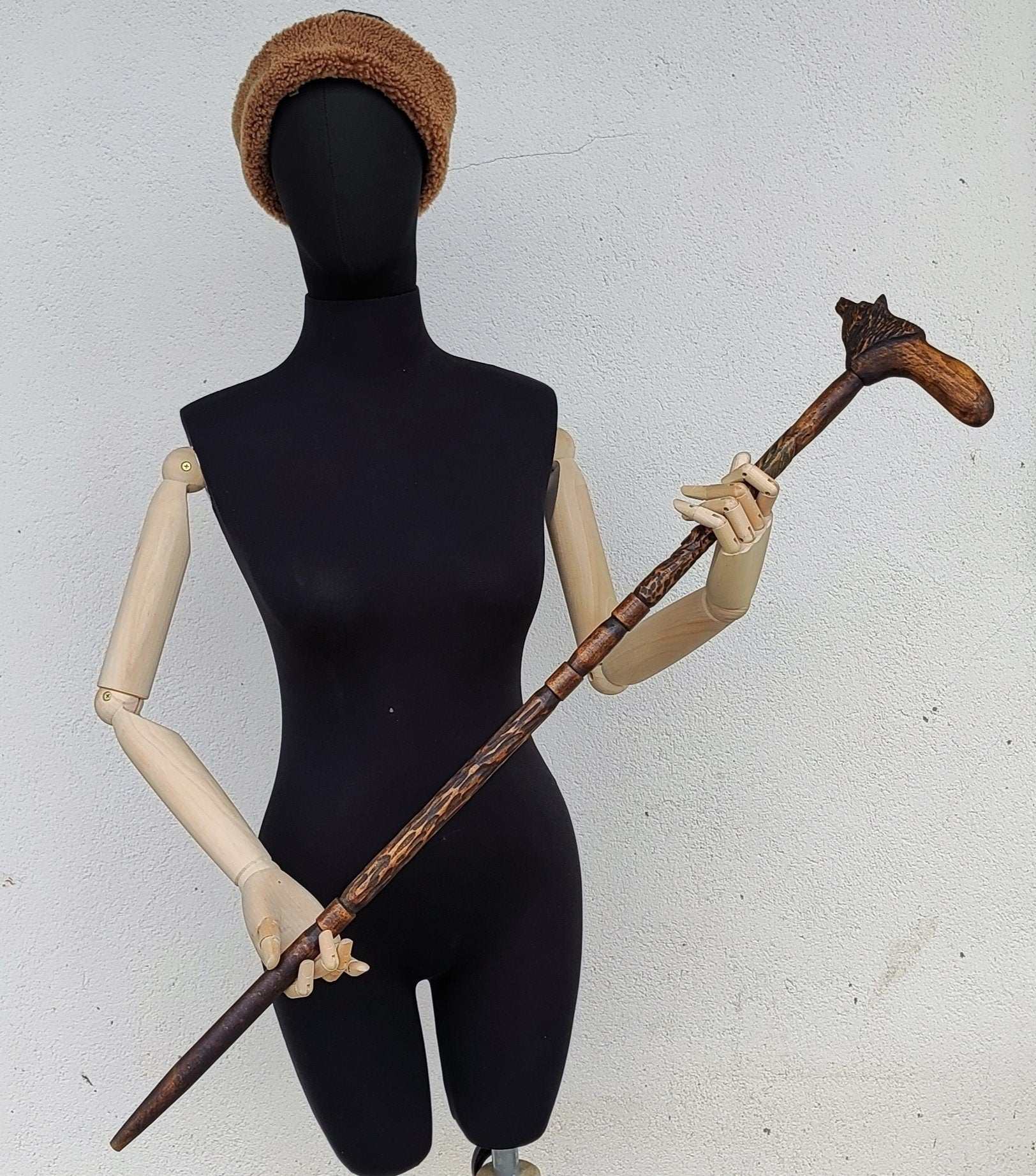 Enchanting Wooden Carved Bushcraft Walking Sticks Baton for Nature's Journey