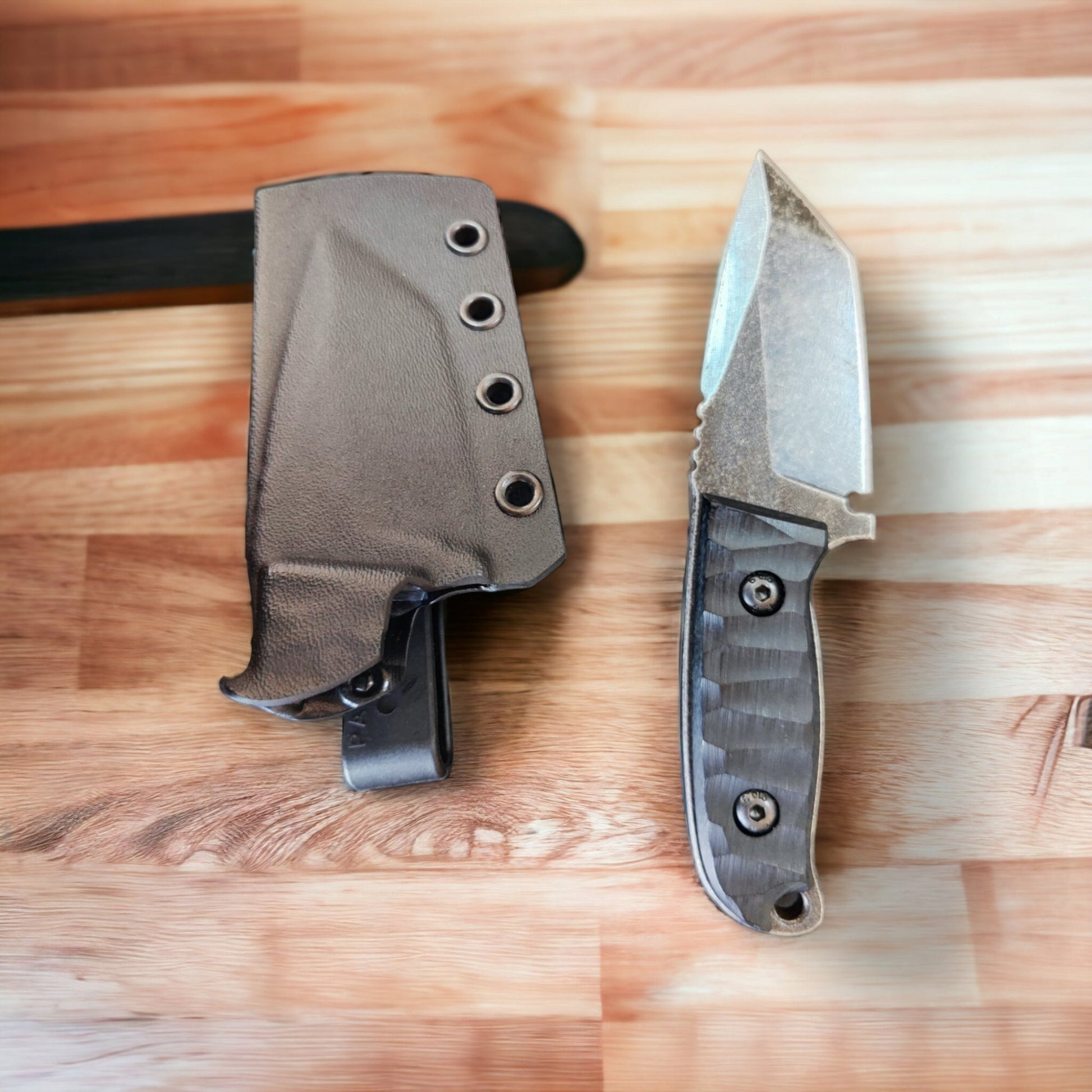 Custom blacksmith tactical knife with kydex sheath