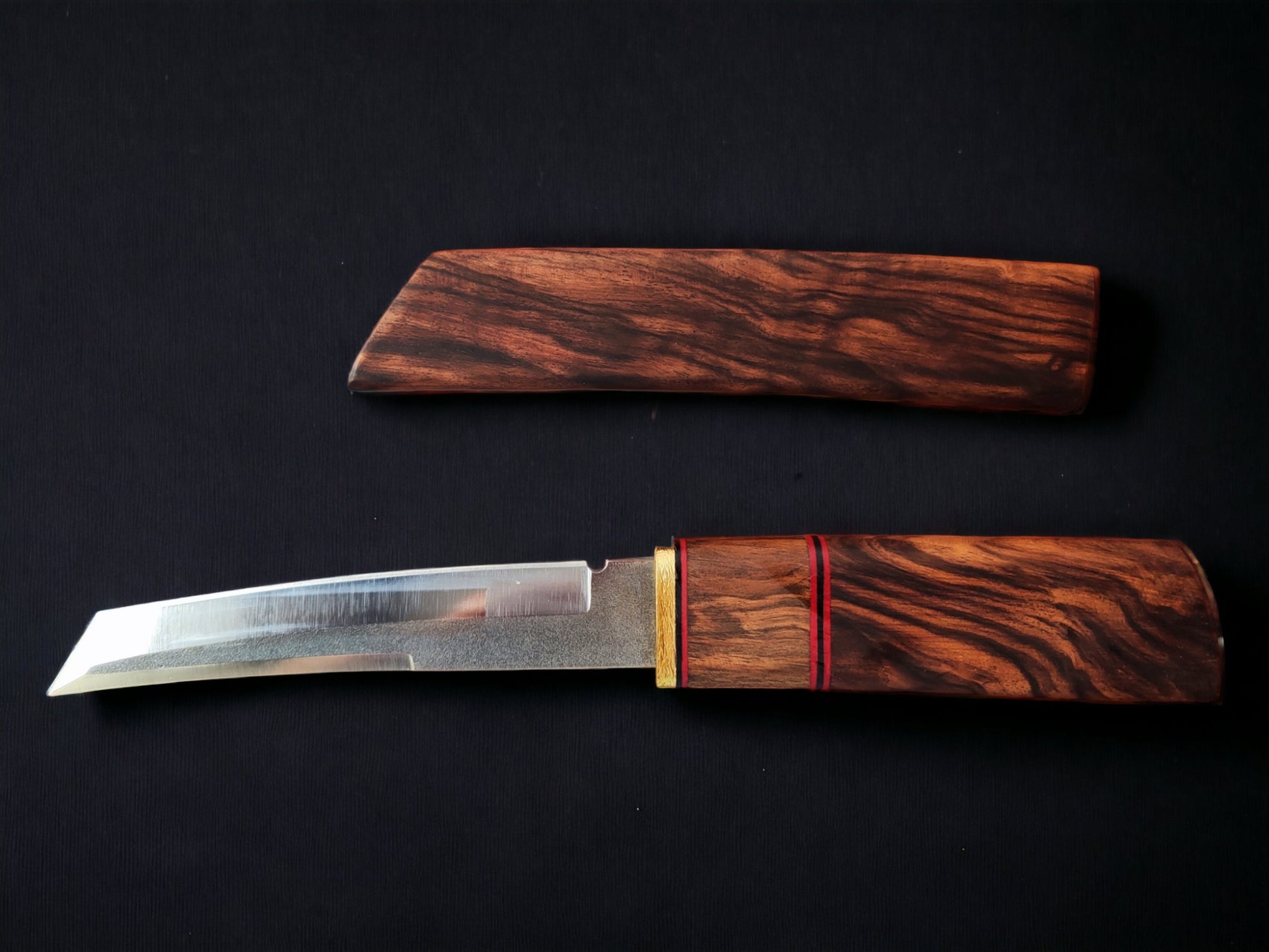 Handmade tanto custom knife with wooden sheath
