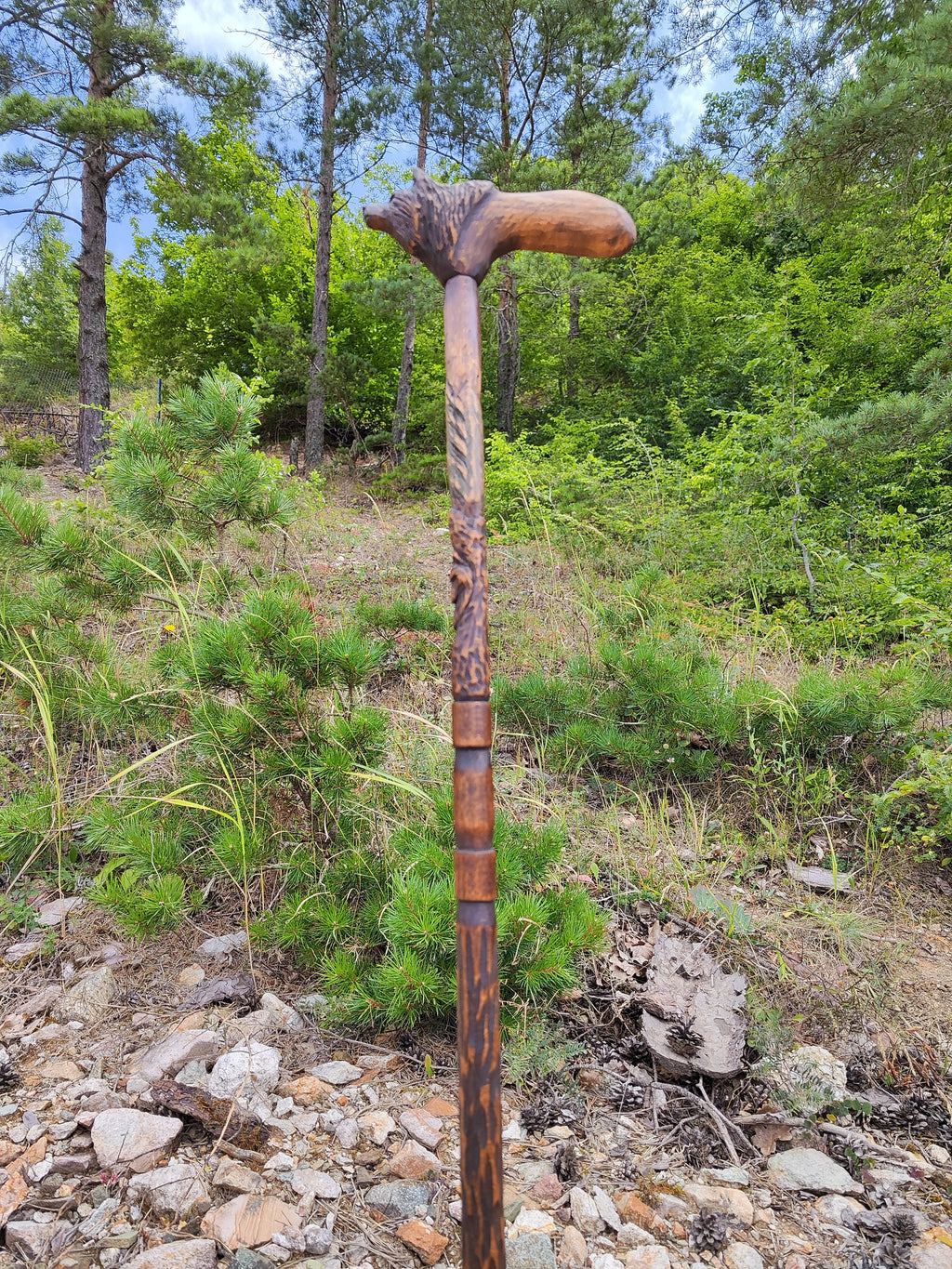 Enchanting Wooden Carved Bushcraft Walking Sticks Baton for Nature's Journey