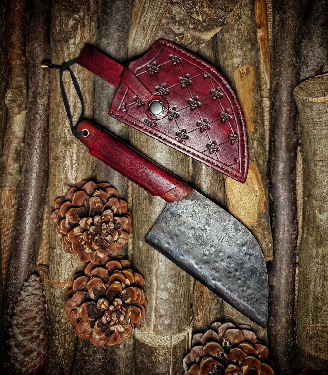 Handcrafted Serbian Chef Knife - Made of Carbon Steel Traditional Kitchen Knife: Serbian Chef Knife - Long-lasting Carbon Steel Practical