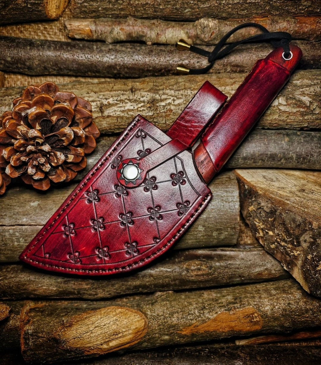Handcrafted Serbian Chef Knife - Made of Carbon Steel Traditional Kitchen Knife: Serbian Chef Knife - Long-lasting Carbon Steel Practical