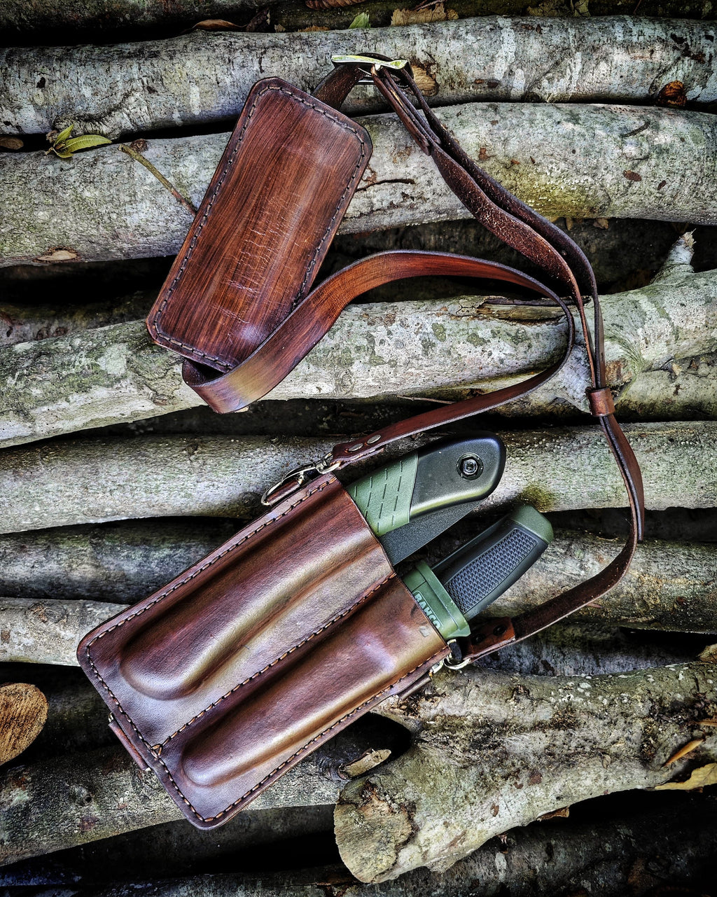 Functional Underarm Leather Holsters: Custom Protection for Your Knife and Saw Brand
