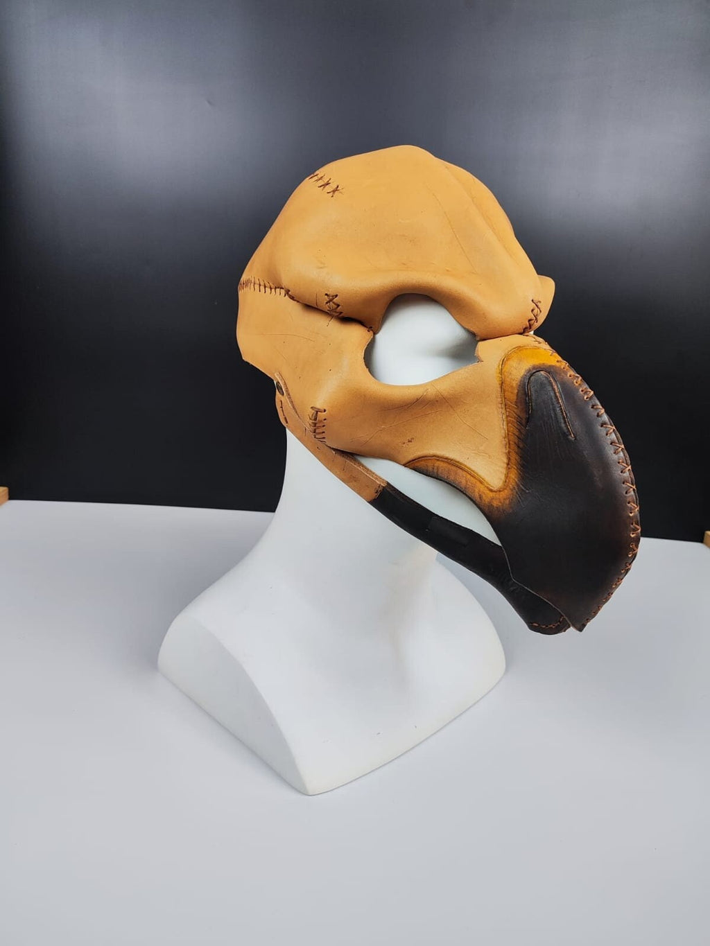 Handcrafted Real Leather Vulture Mask: Unique and Spooky Halloween, Cosplay, and Party Accessory