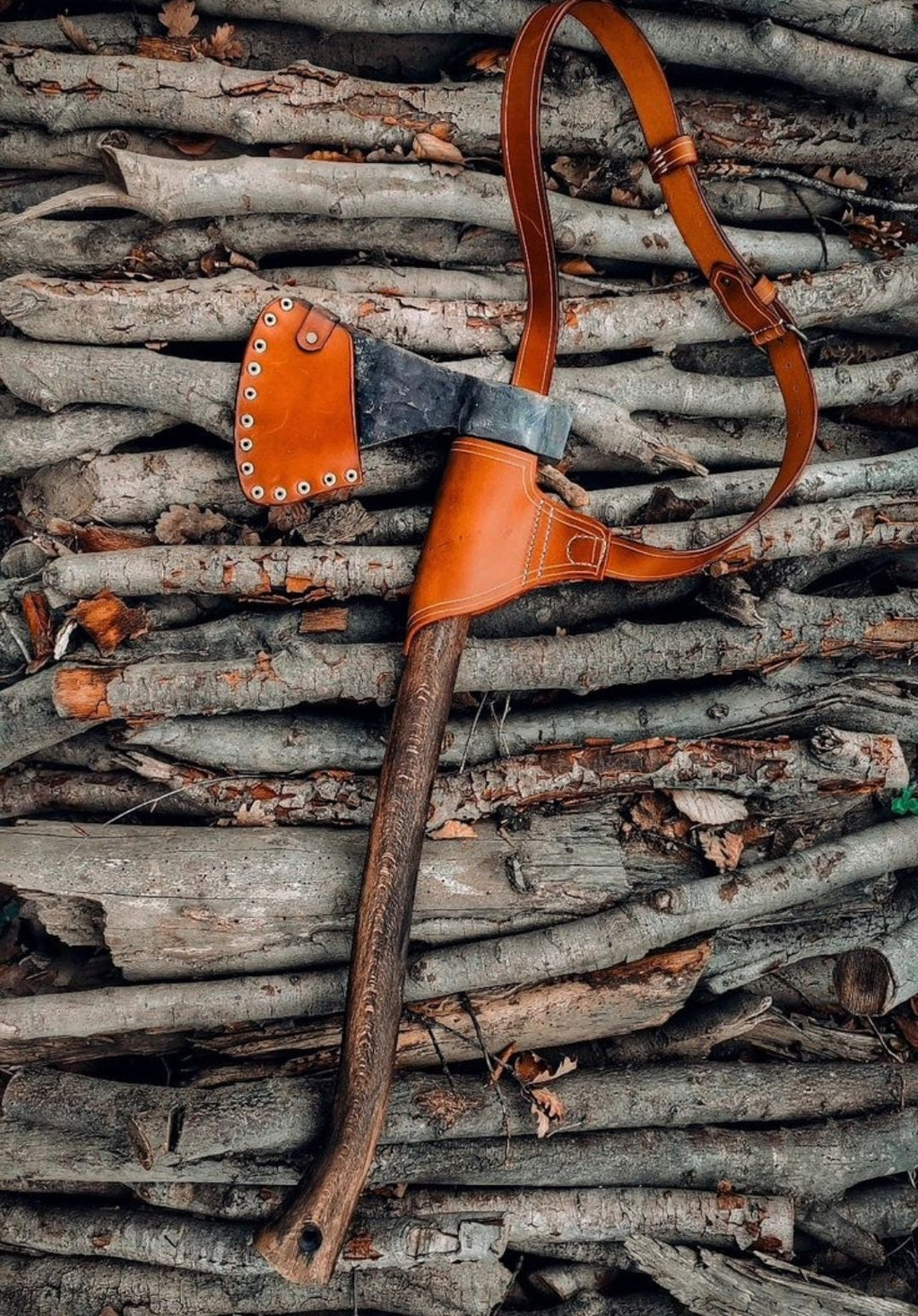 Genuine leather axe holder