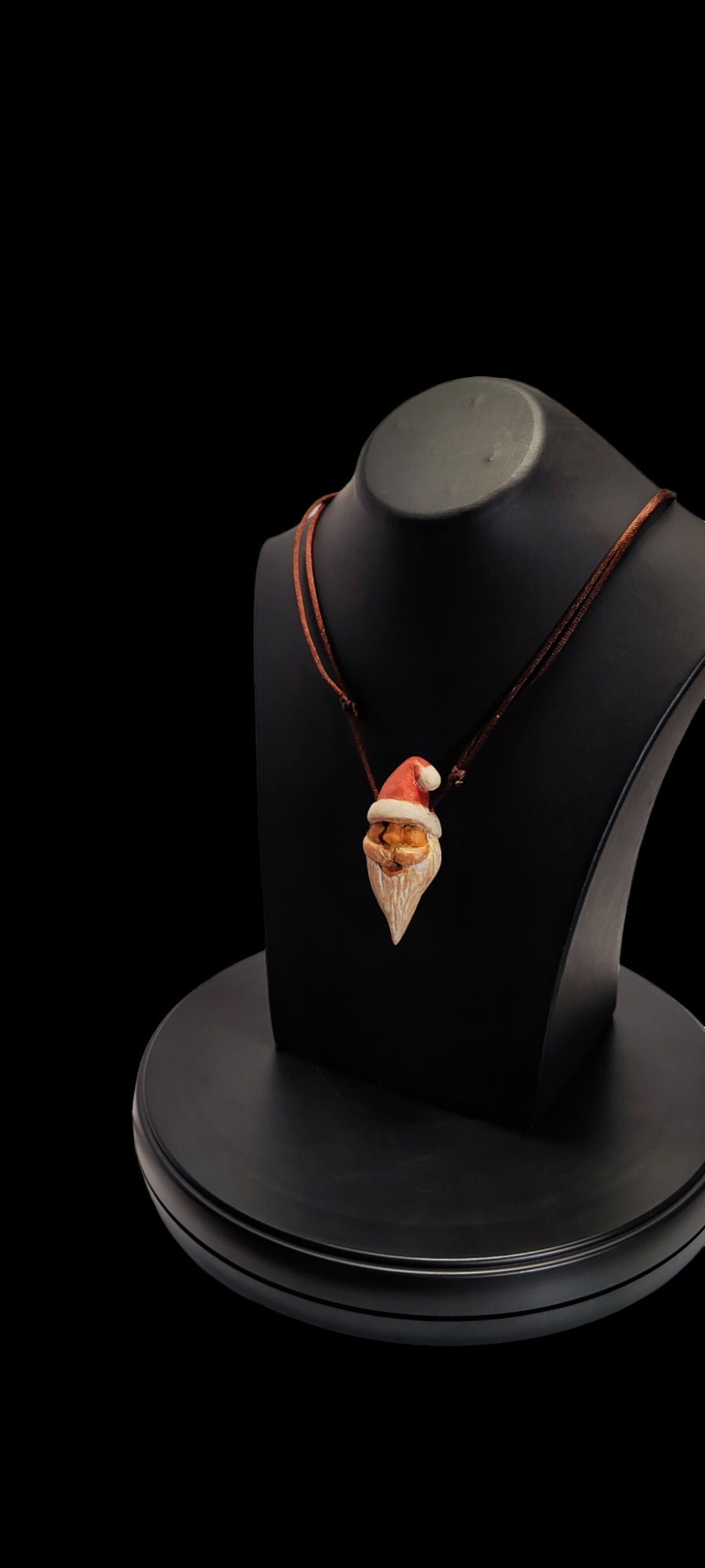 Handmade hand carved wooden santana pendant