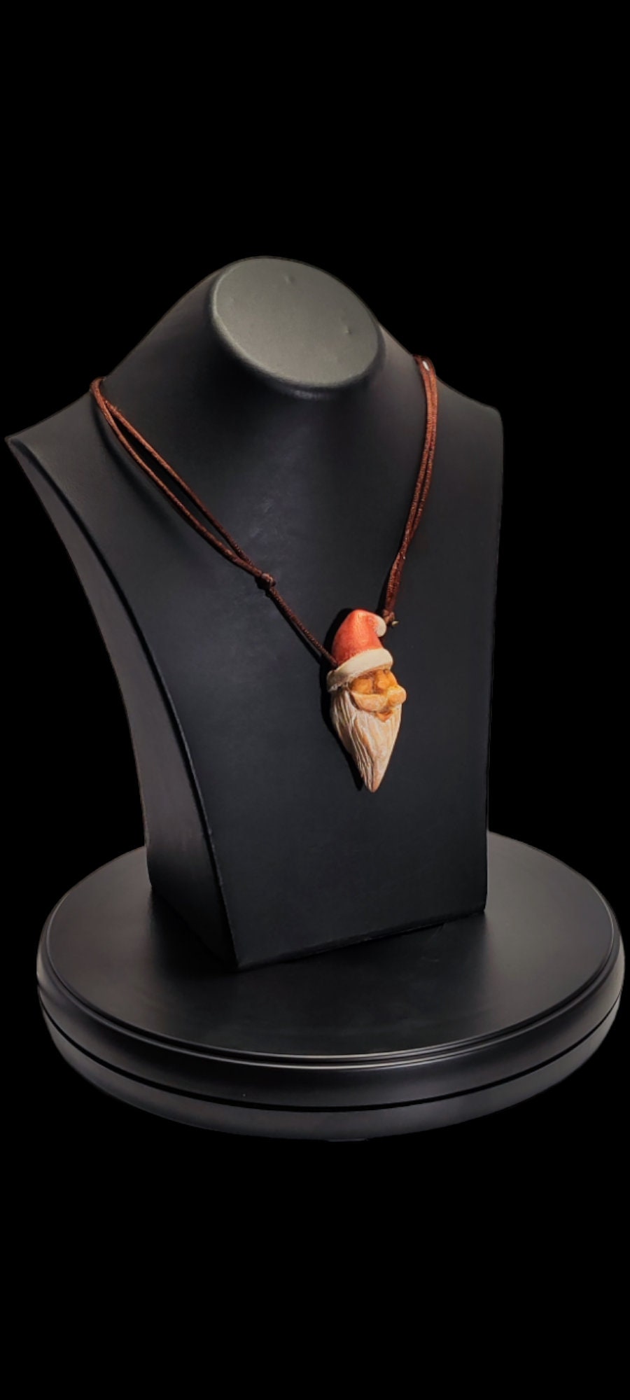 Handmade hand carved wooden santana pendant