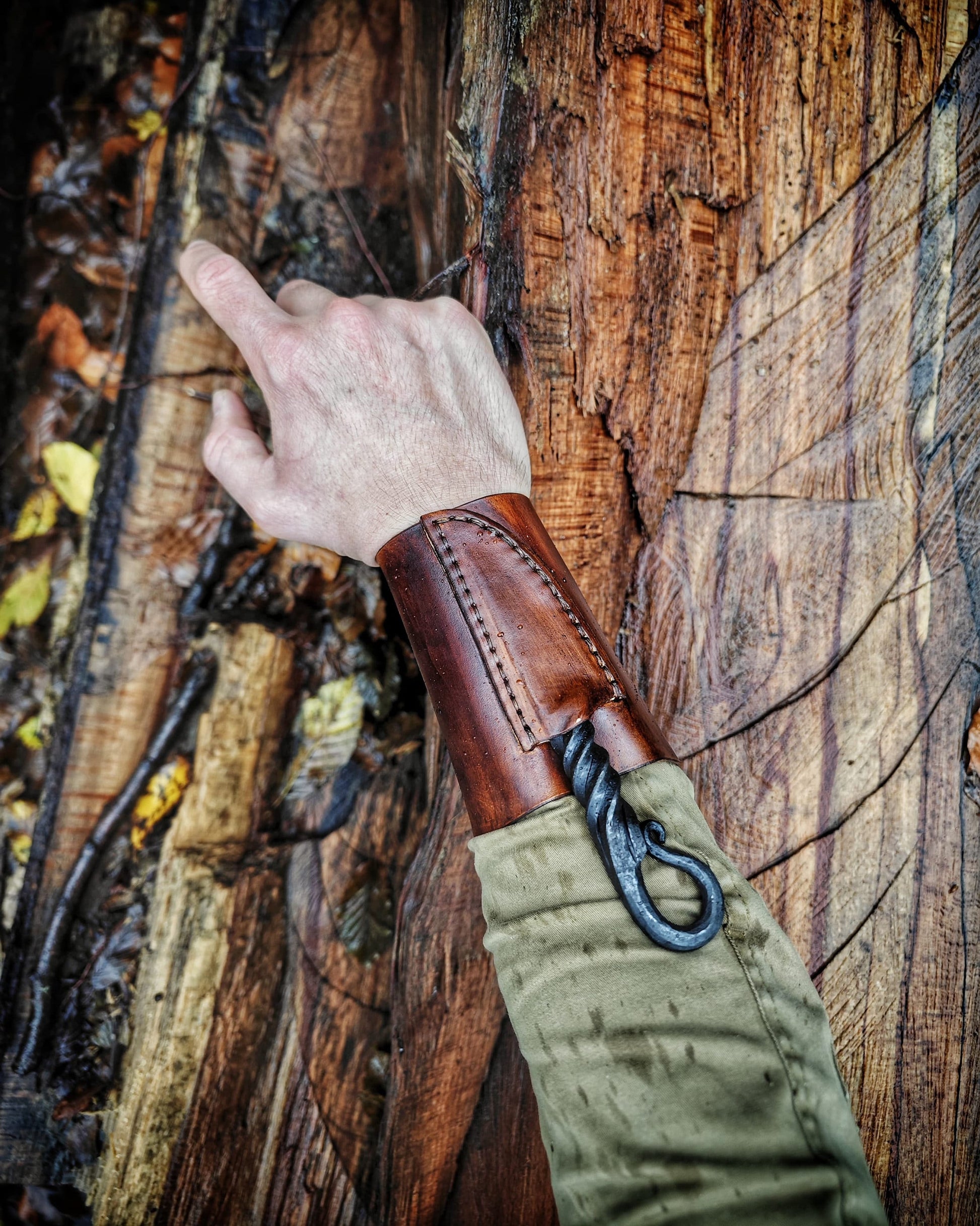 Handmade Custom blacksmith knife with genuie leather wrist Handcrafted Carbon Steel Knives and Leather Sheaths Our carbon steel knives