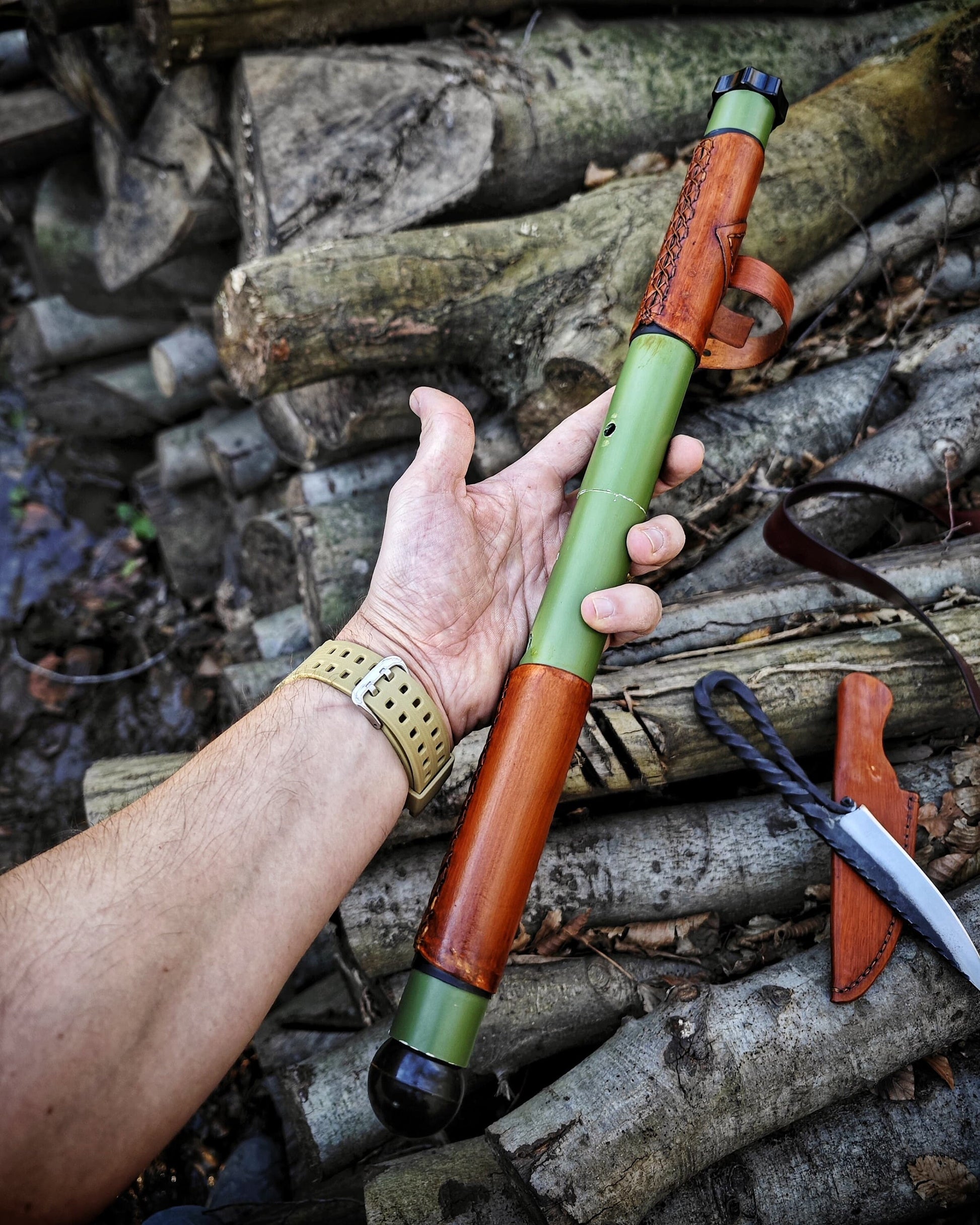 Survival Set In Your Struggle for Survival, Your New Best Friend, Tactical Shovel, Blacksmith Bushraft Knife and Portable Bowsaw All in One