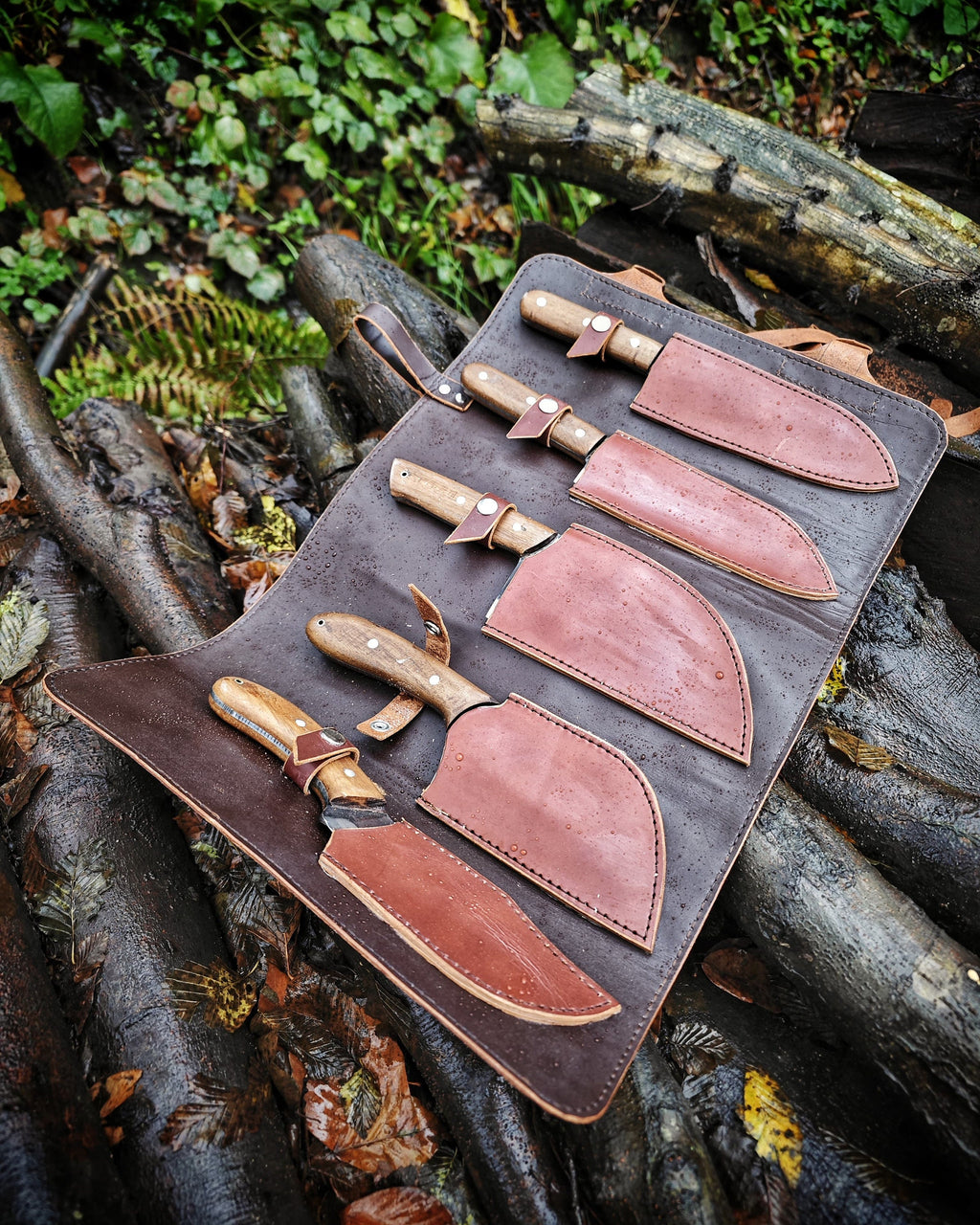 Handmade carbon steel blacksmith outdoor chef set