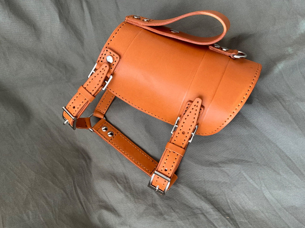 Handmade Real Leather Dog Chest Harness and Walking Leash Set - Natural and Elegant