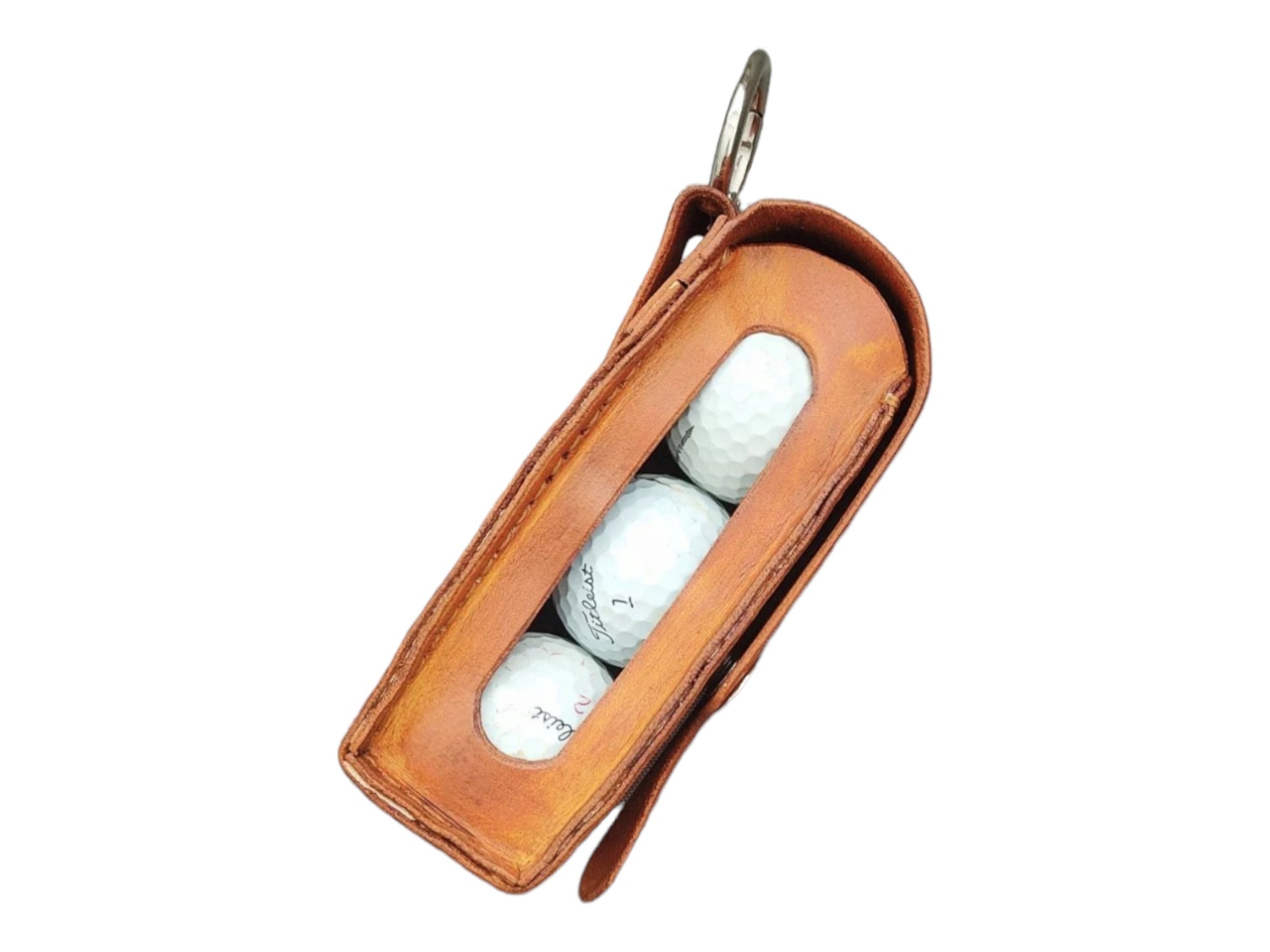 Genuine Leather Golf Ball Bag