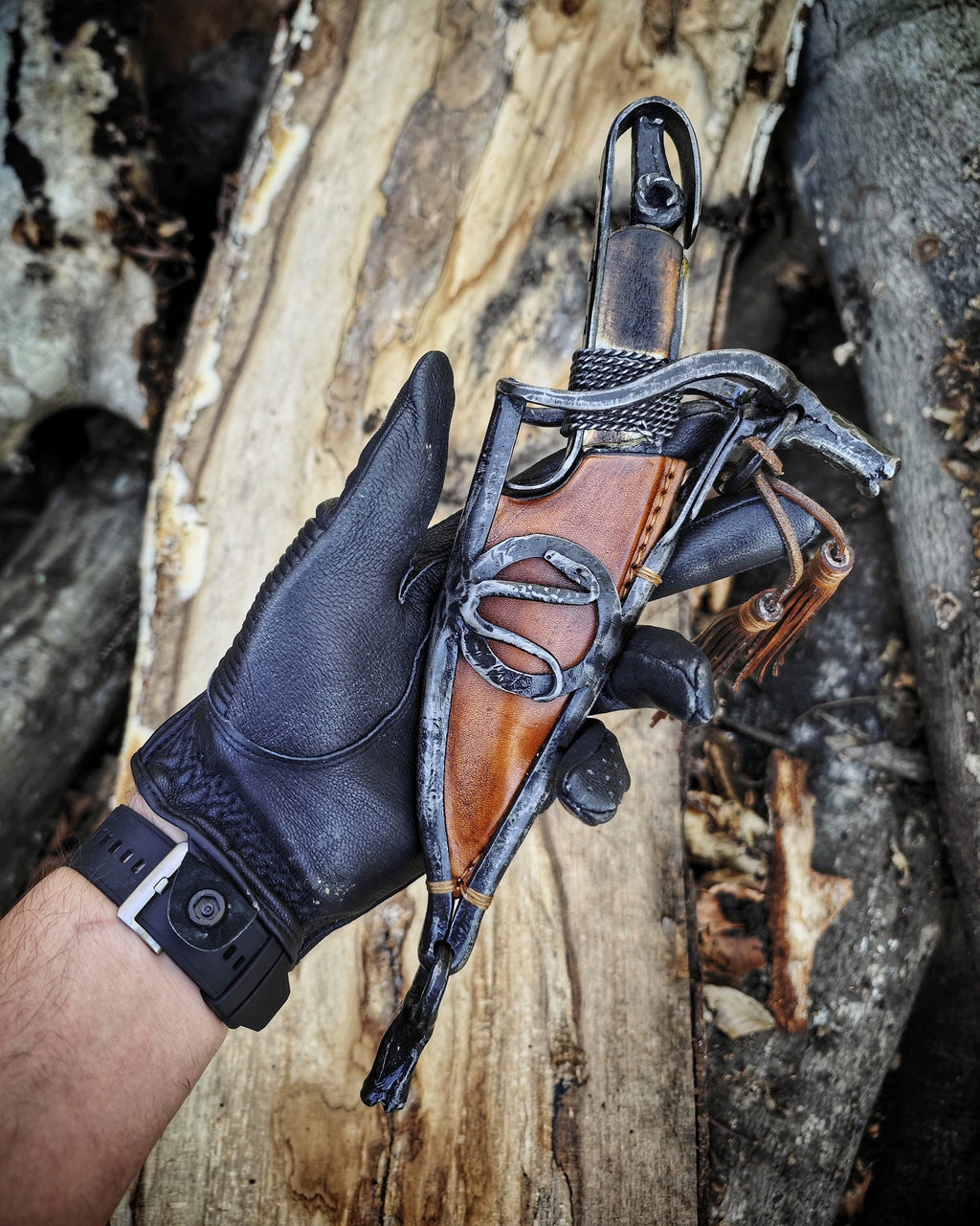 Custom Carbon Knife Made by classic hand forged blacksmith skill by handmade with original steel sheath