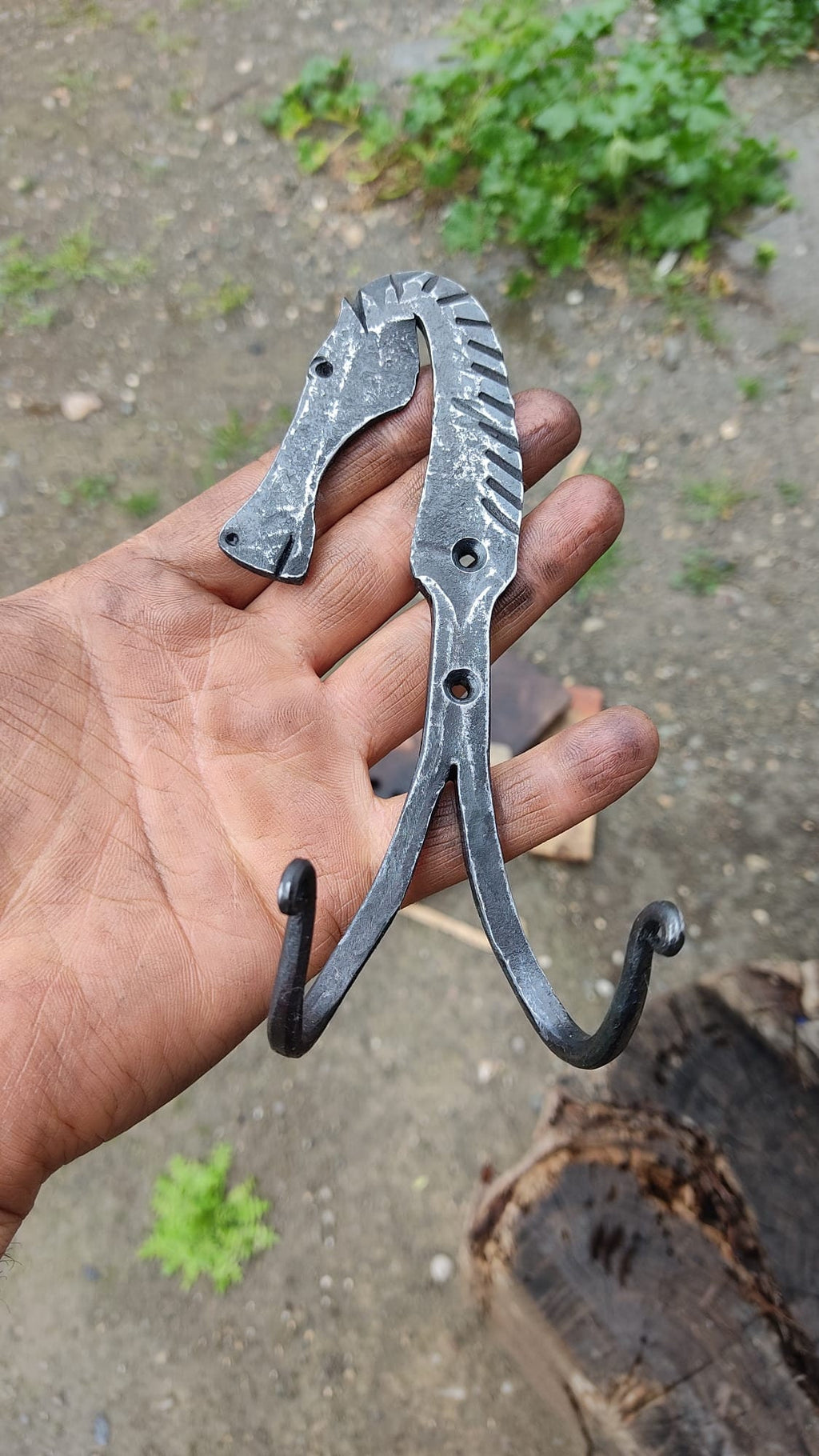 Blacksmith Handmade horse shaped key holder rustic decor