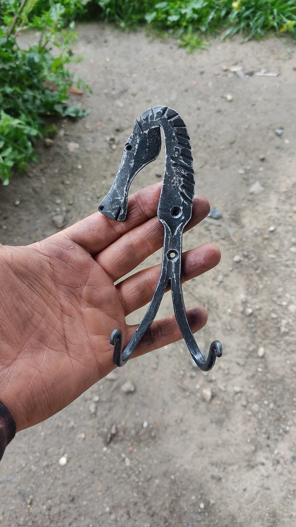 Blacksmith Handmade horse shaped key holder rustic decor